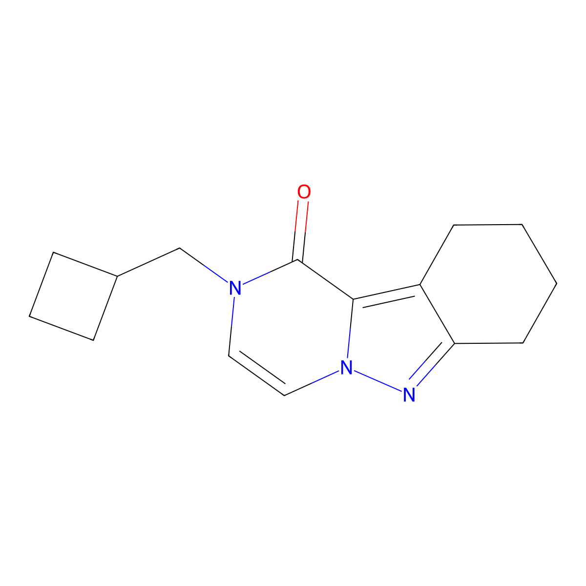 2-(cyclobutylmethyl)-1H,2H,7H,8H,9H,10H-pyrazino[1,2-b]indazol-1-one molecular structure, CAS 2742051-48-3