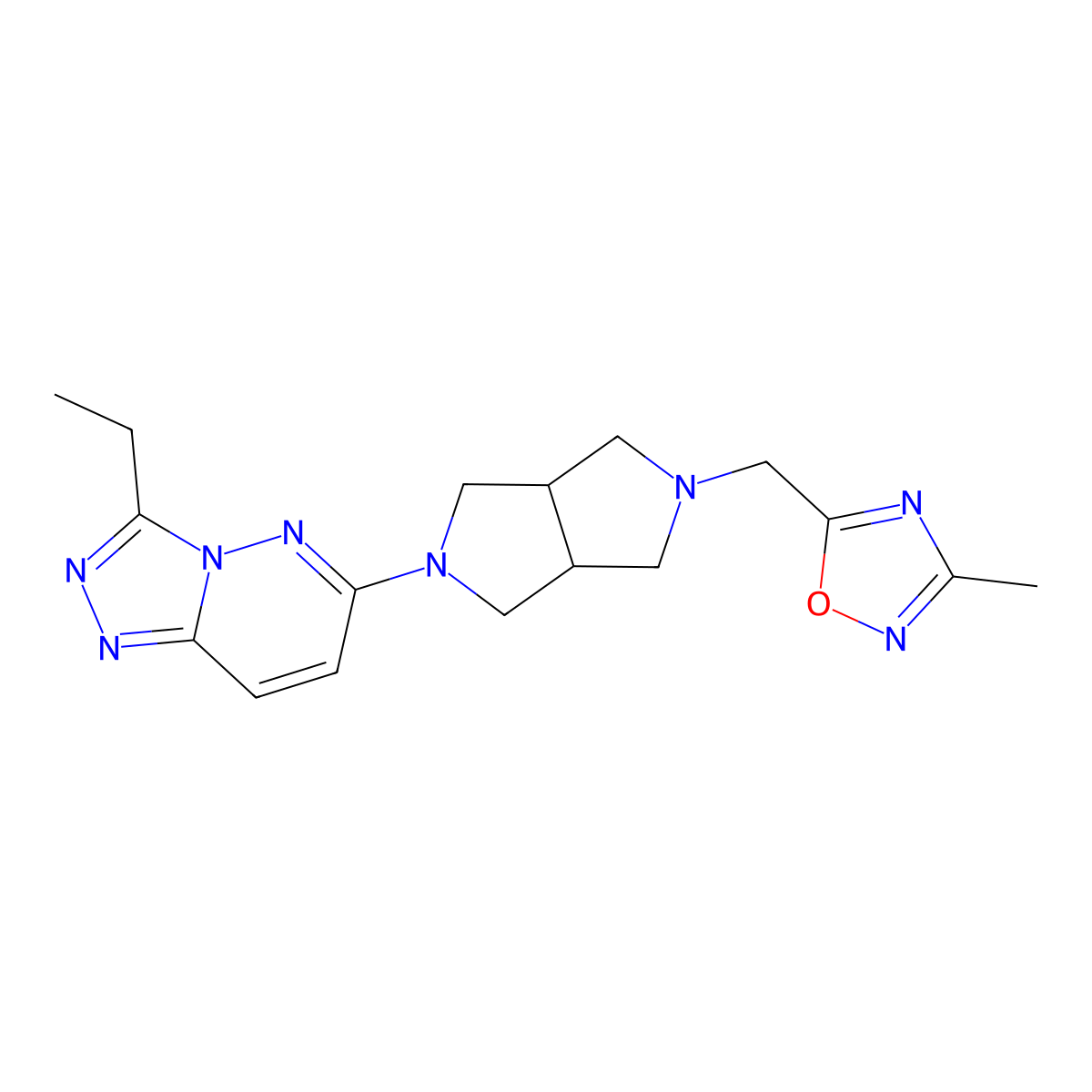 5-[(5-{3-Ethyl-[1,2,4]triazolo[4,3-b]pyridazin-6-yl}-octahydropyrrolo[3,4-c]pyrrol-2-yl)methyl]-3-methyl-1,2,4-oxadiazole molecular structure, CAS 2742051-50-7