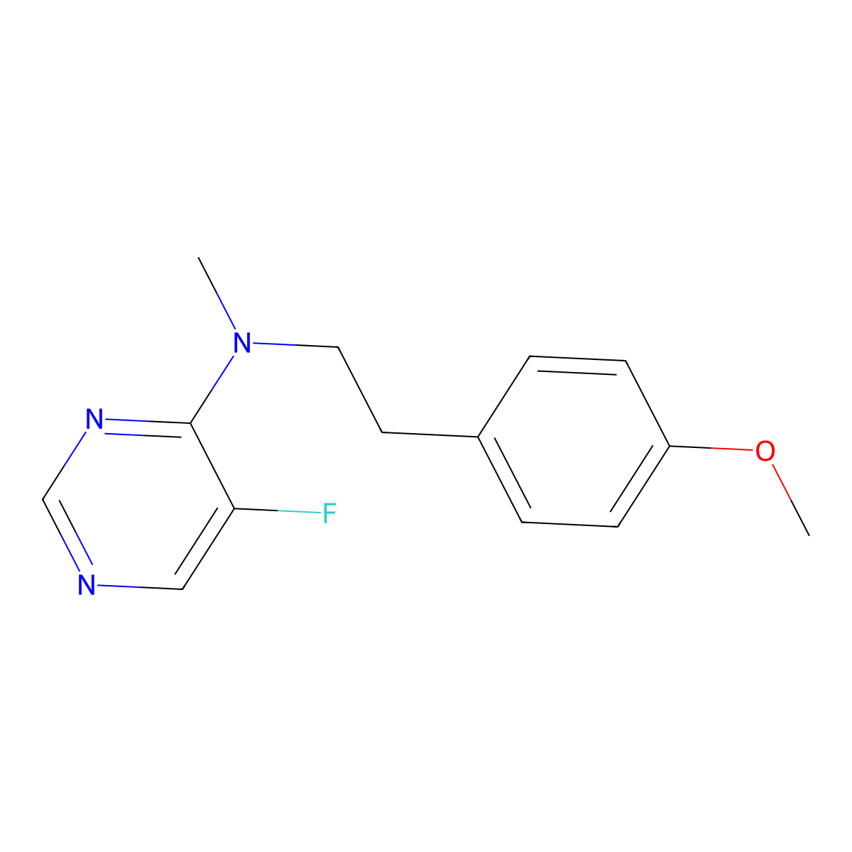 5-fluoro-N-[2-(4-methoxyphenyl)ethyl]-N-methylpyrimidin-4-amine molecular structure, CAS 2742051-55-2