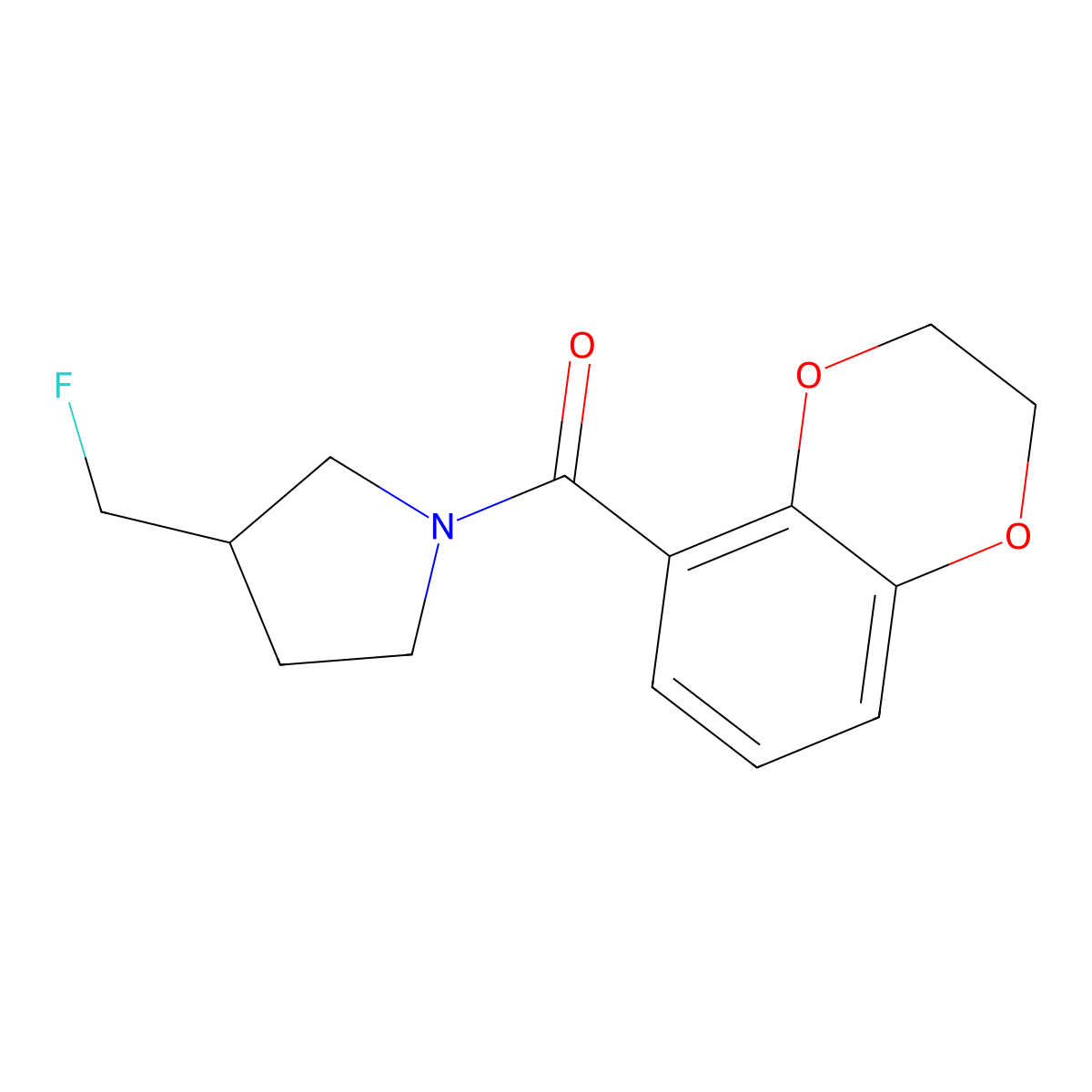 1-(2,3-Dihydro-1,4-benzodioxine-5-carbonyl)-3-(fluoromethyl)pyrrolidine molecular structure, CAS 2742051-66-5