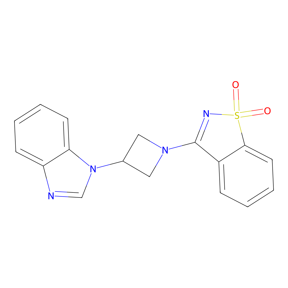3-[3-(Benzimidazol-1-yl)azetidin-1-yl]-1,2-benzothiazole 1,1-dioxide molecular structure, CAS 2742051-78-9