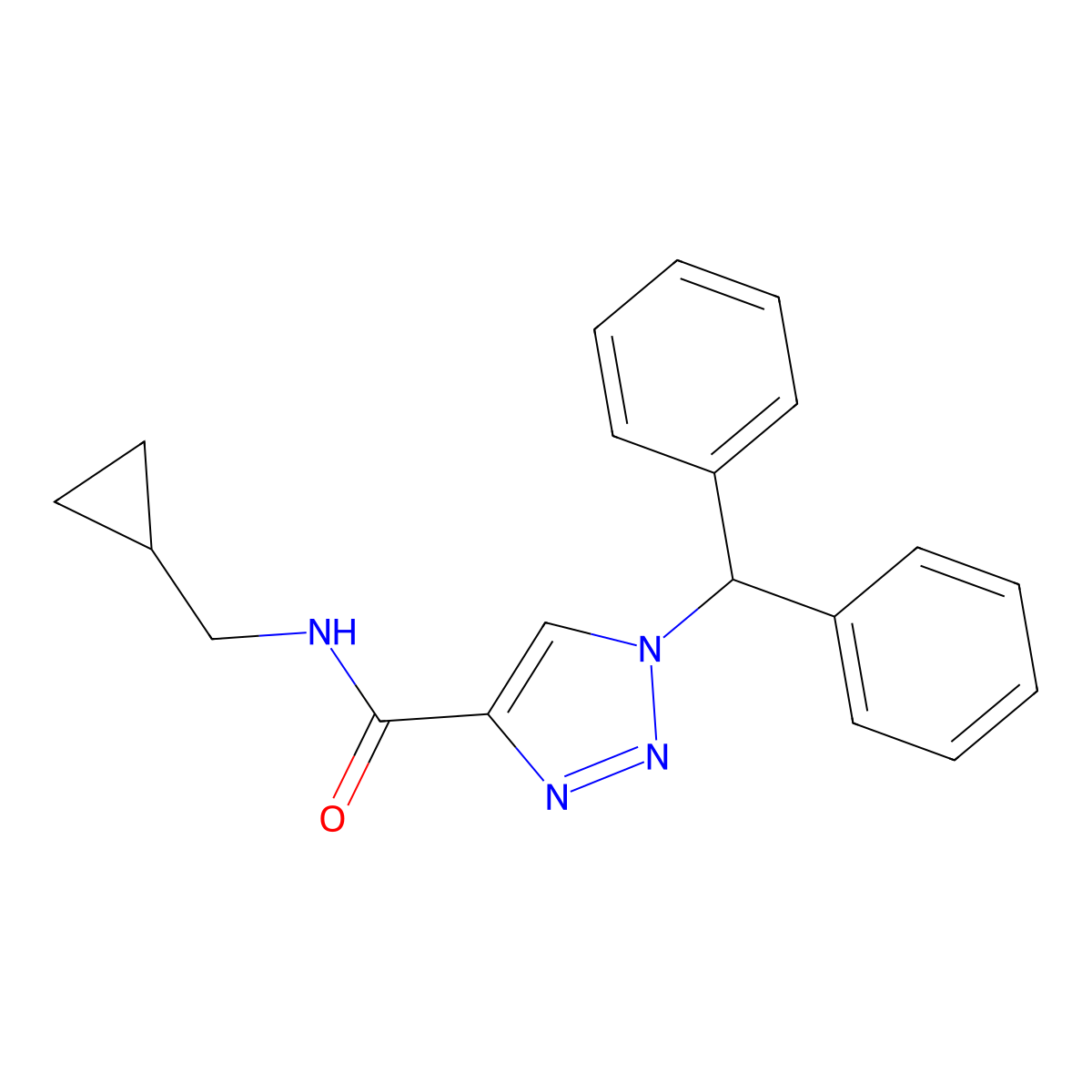 N-(cyclopropylmethyl)-1-(diphenylmethyl)-1H-1,2,3-triazole-4-carboxamide molecular structure, CAS 2742051-80-3