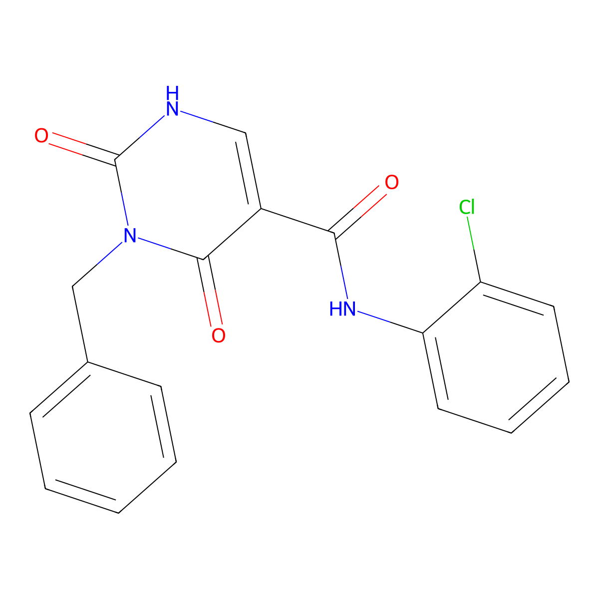 3-benzyl-N-(2-chlorophenyl)-2,4-dioxo-1,2,3,4-tetrahydropyrimidine-5-carboxamide molecular structure, CAS 2742051-83-6