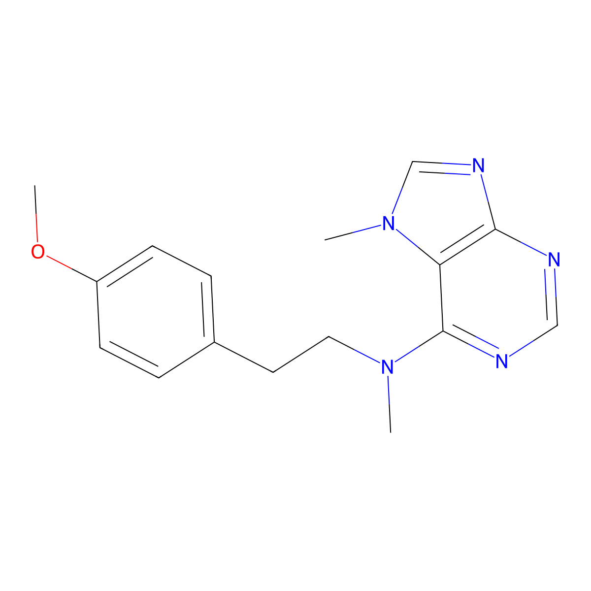 N-[2-(4-methoxyphenyl)ethyl]-N,7-dimethyl-7H-purin-6-amine molecular structure, CAS 2742051-85-8