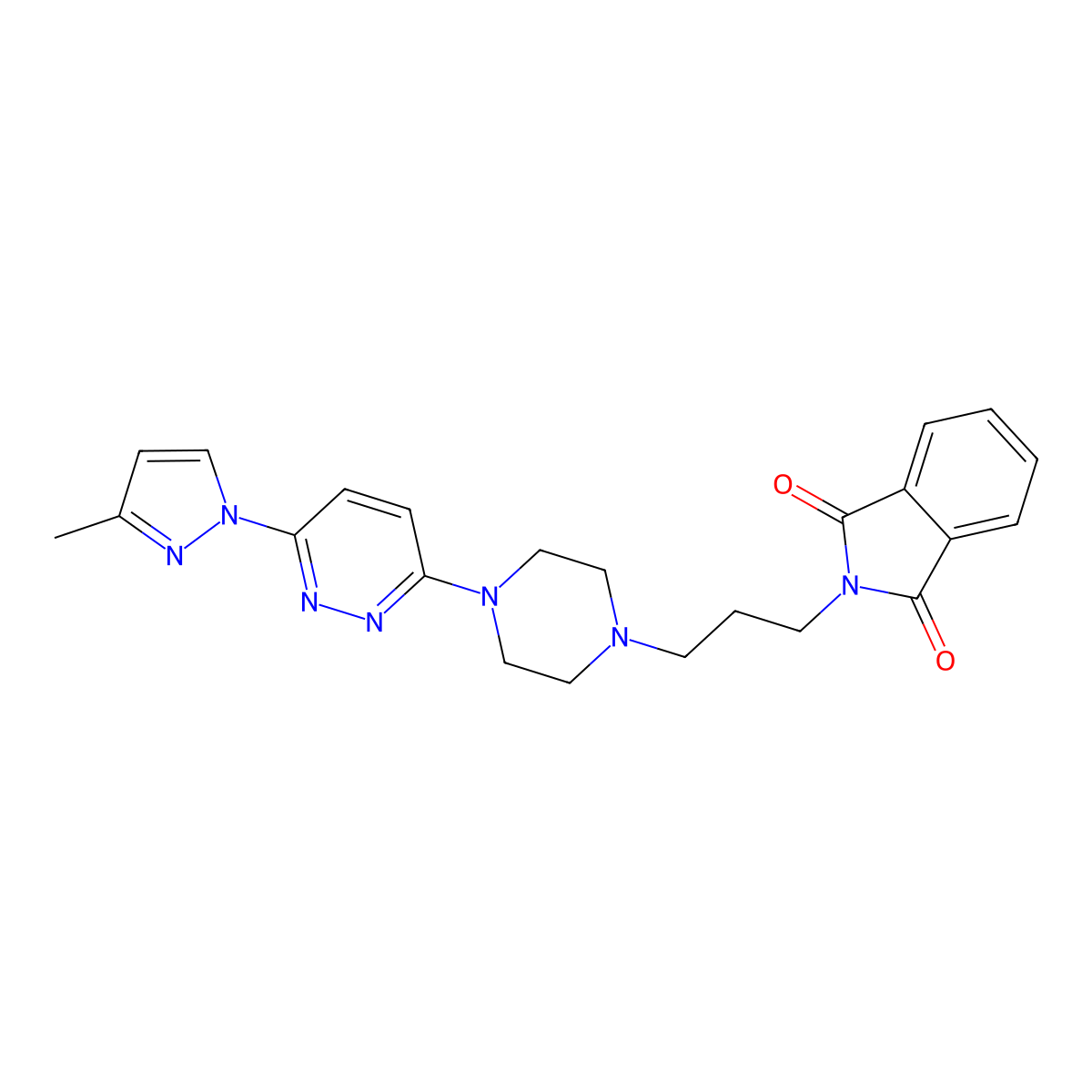 2-(3-{4-[6-(3-methyl-1H-pyrazol-1-yl)pyridazin-3-yl]piperazin-1-yl}propyl)-2,3-dihydro-1H-isoindole-1,3-dione molecular structure, CAS 2742051-86-9