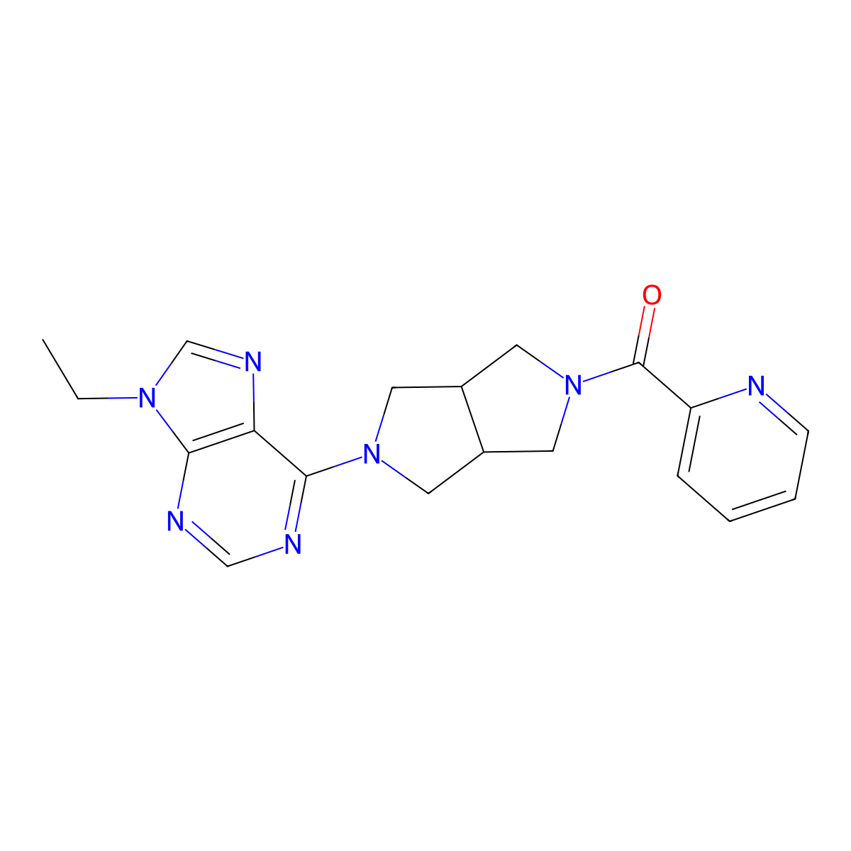 9-ethyl-6-[5-(pyridine-2-carbonyl)-octahydropyrrolo[3,4-c]pyrrol-2-yl]-9H-purine molecular structure, CAS 2742051-88-1