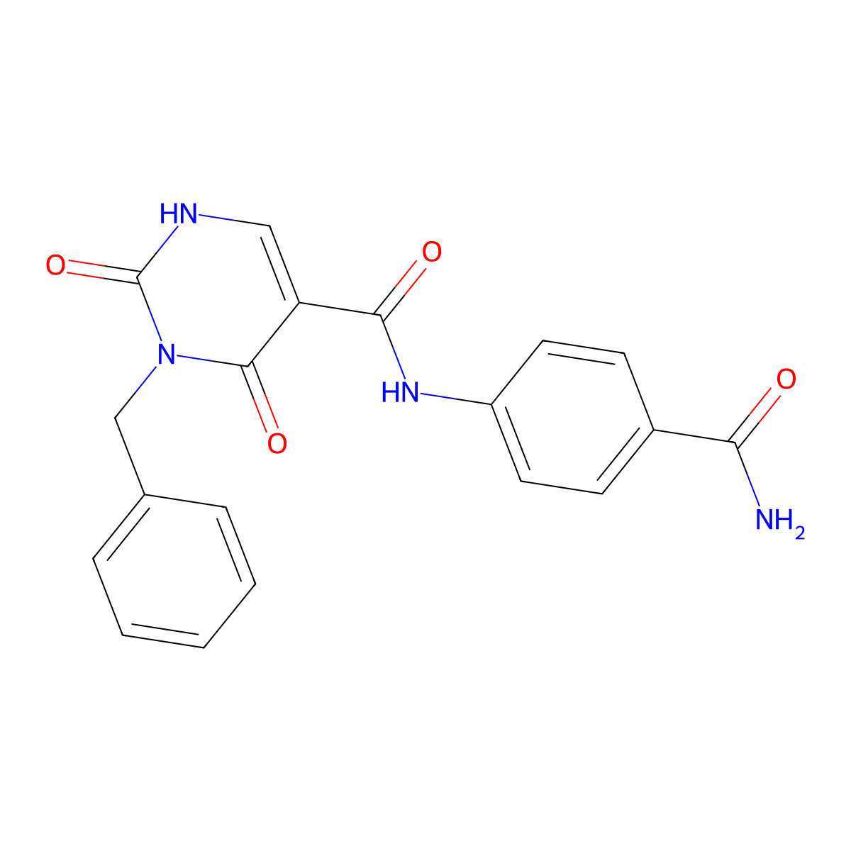 3-benzyl-N-(4-carbamoylphenyl)-2,4-dioxo-1,2,3,4-tetrahydropyrimidine-5-carboxamide molecular structure, CAS 2742051-89-2