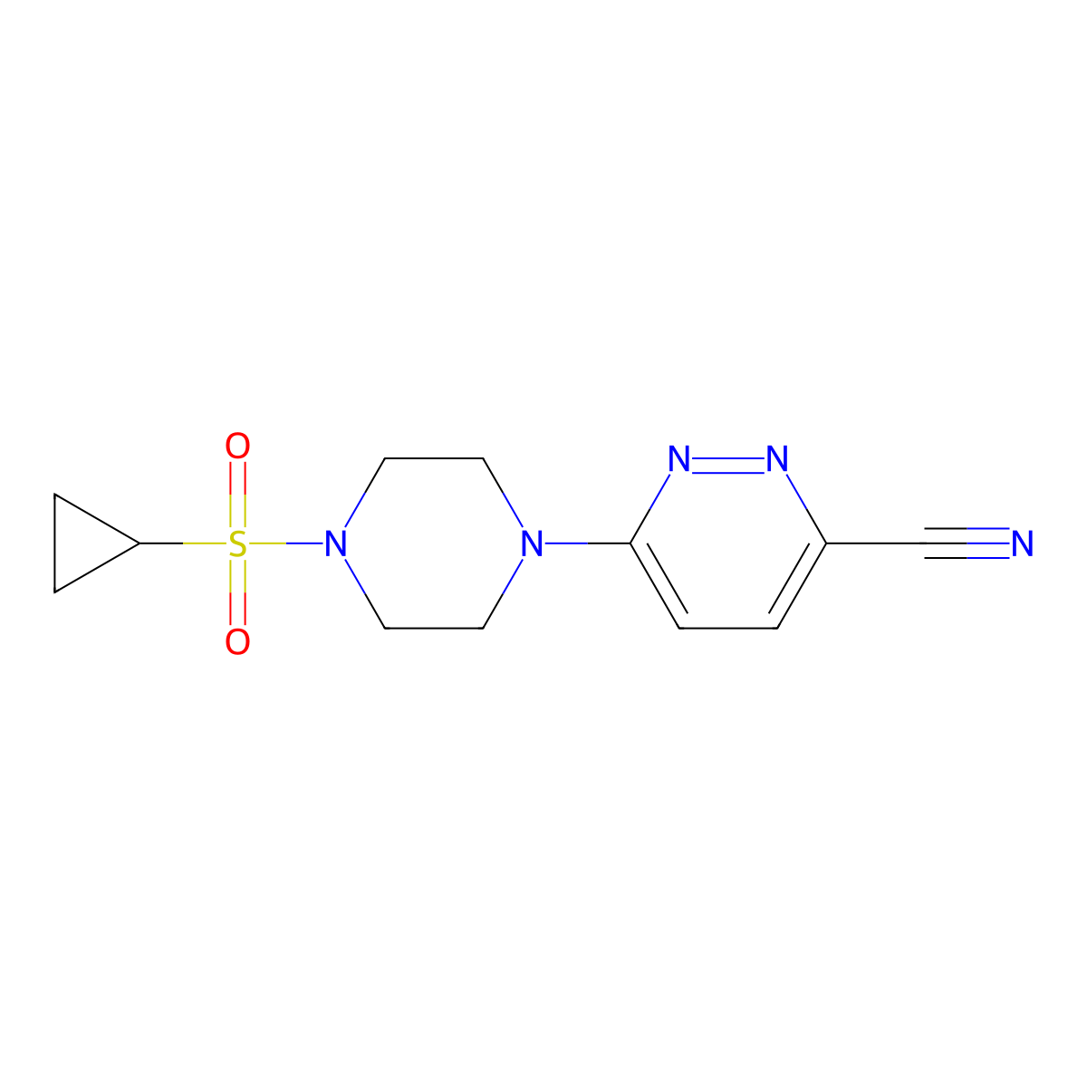 6-[4-(Cyclopropanesulfonyl)piperazin-1-yl]pyridazine-3-carbonitrile molecular structure, CAS 2742051-92-7