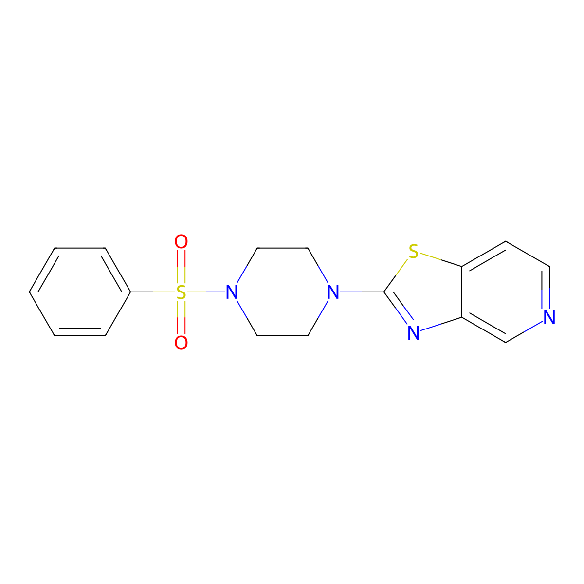1-(Benzenesulfonyl)-4-{[1,3]thiazolo[4,5-c]pyridin-2-yl}piperazine molecular structure, CAS 2742052-00-0