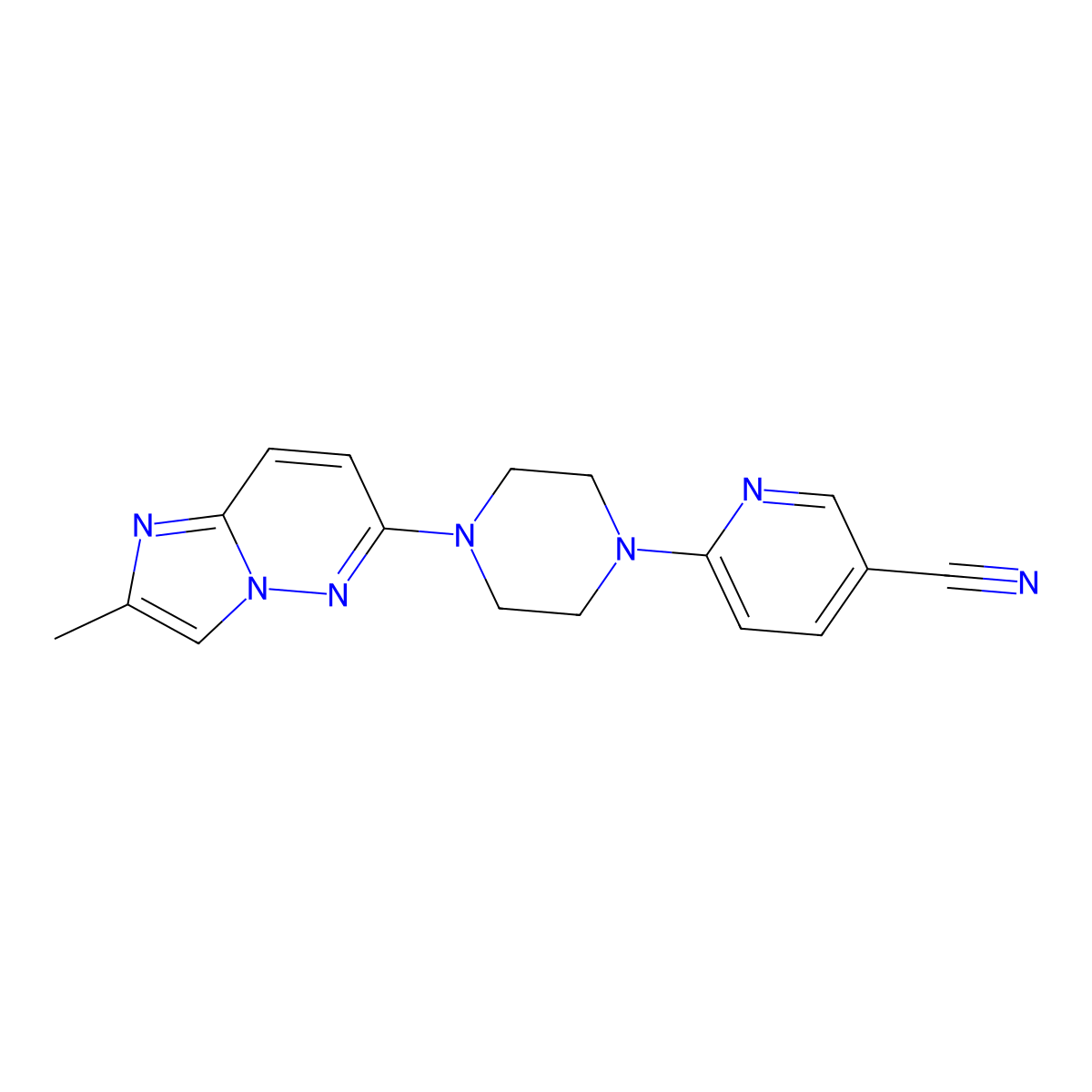 6-(4-{2-Methylimidazo[1,2-b]pyridazin-6-yl}piperazin-1-yl)pyridine-3-carbonitrile molecular structure, CAS 2742052-10-2