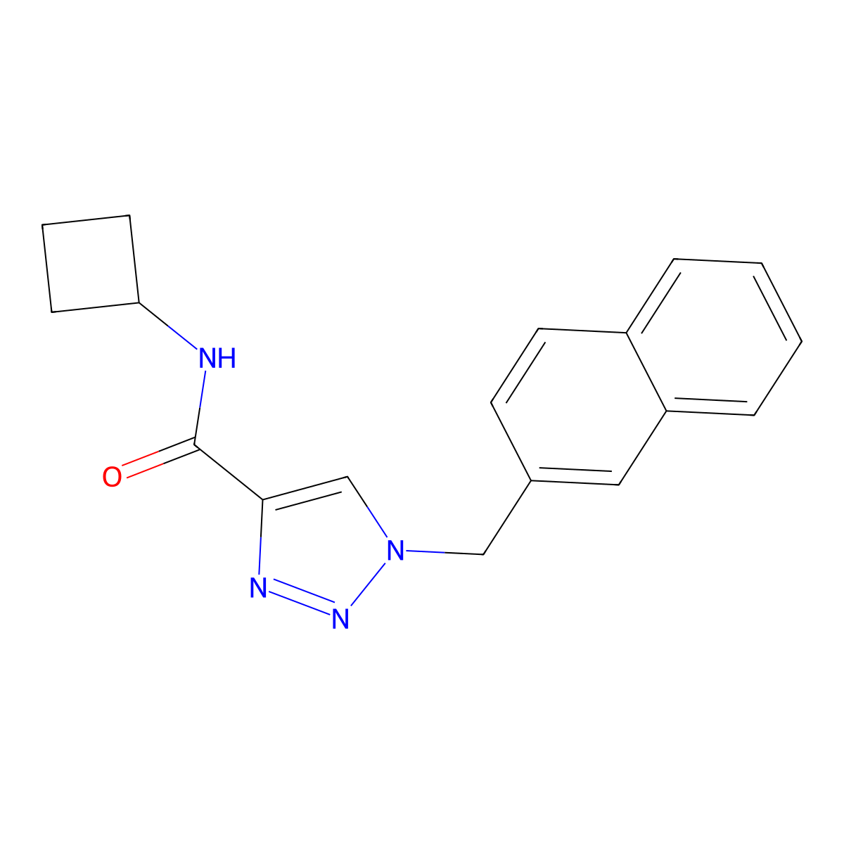 N-cyclobutyl-1-[(naphthalen-2-yl)methyl]-1H-1,2,3-triazole-4-carboxamide molecular structure, CAS 2742052-19-1