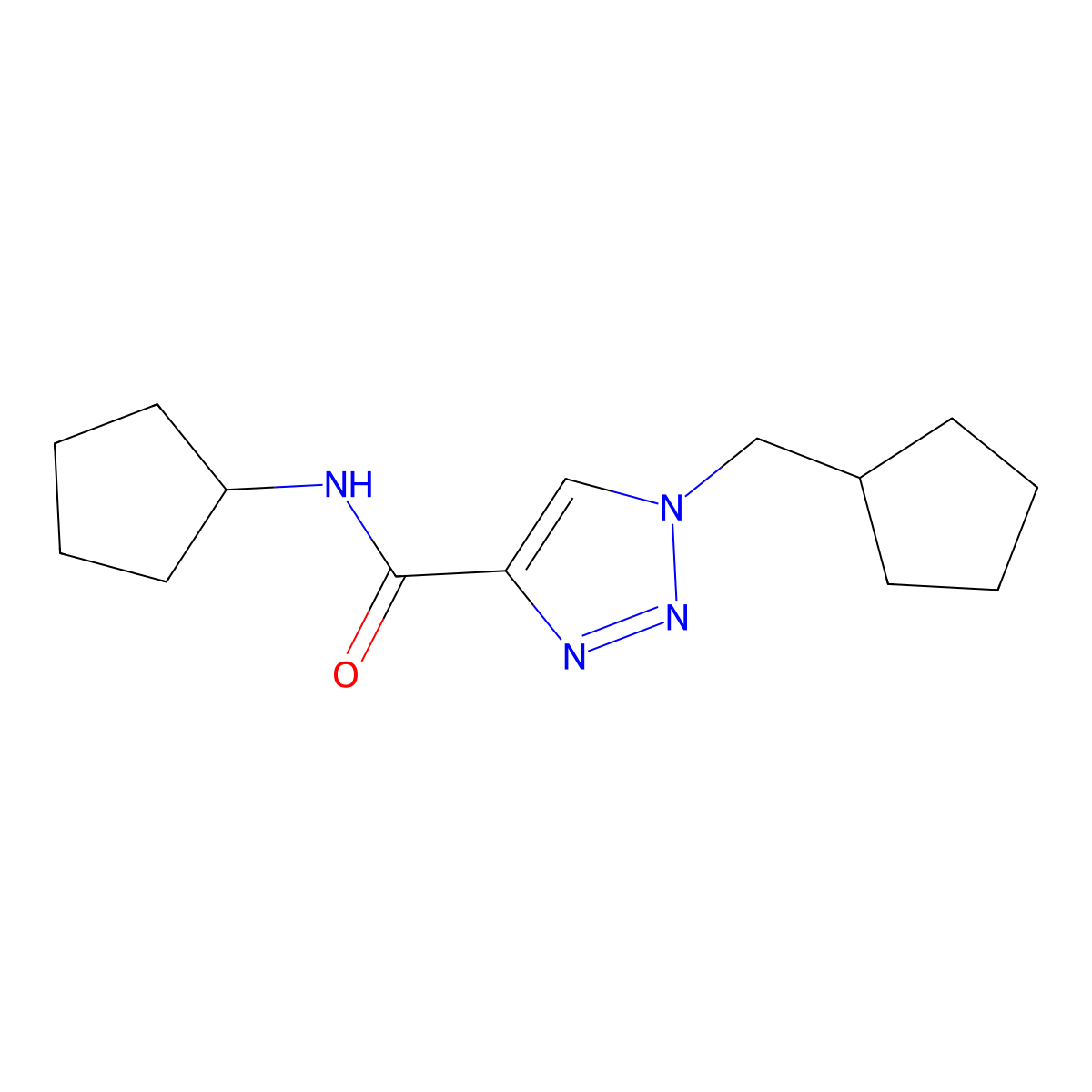 N-cyclopentyl-1-(cyclopentylmethyl)-1H-1,2,3-triazole-4-carboxamide molecular structure, CAS 2742052-26-0