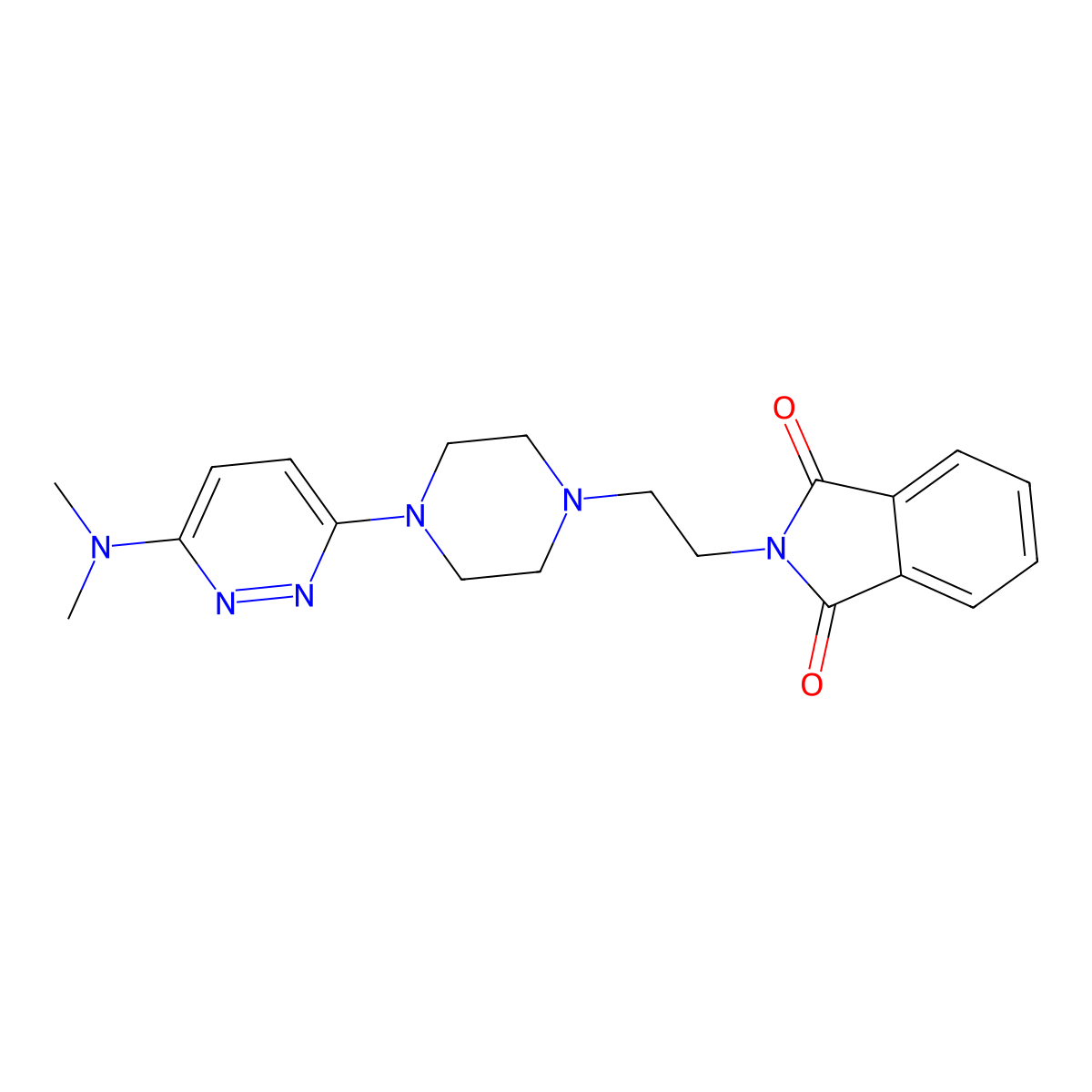 2-(2-{4-[6-(dimethylamino)pyridazin-3-yl]piperazin-1-yl}ethyl)-2,3-dihydro-1H-isoindole-1,3-dione molecular structure, CAS 2742052-29-3