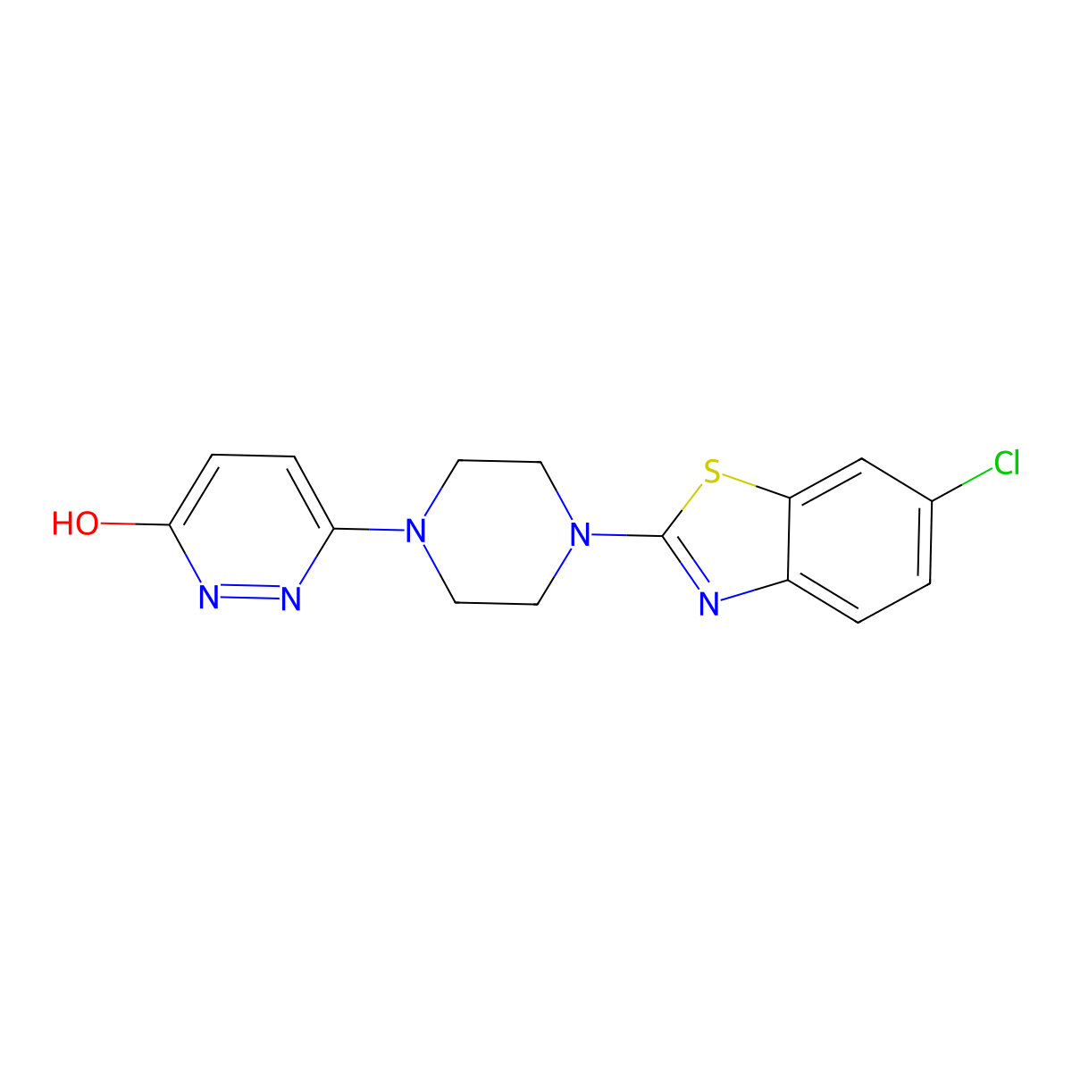 6-[4-(6-Chloro-1,3-benzothiazol-2-yl)piperazin-1-yl]pyridazin-3-ol molecular structure, CAS 2742052-30-6