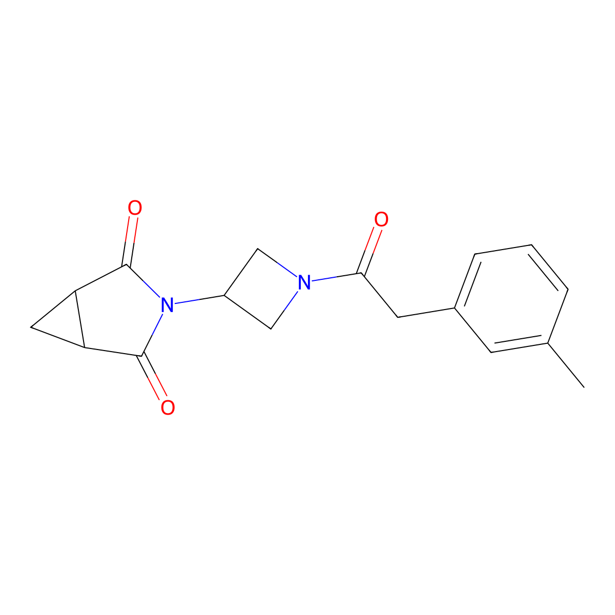 3-(1-(2-(m-Tolyl)acetyl)azetidin-3-yl)-3-azabicyclo[3.1.0]hexane-2,4-dione molecular structure, CAS 2742052-44-2