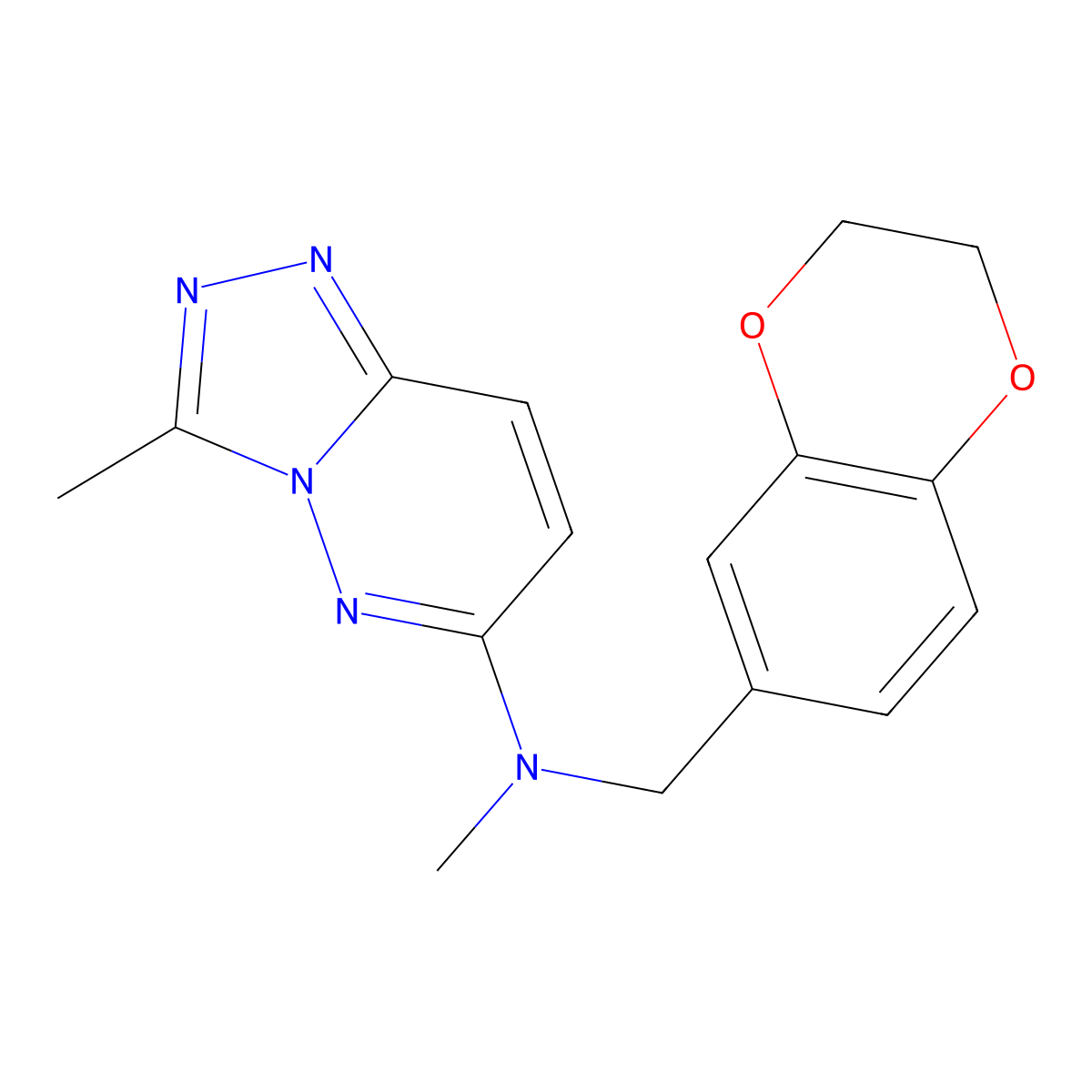 N-[(2,3-dihydro-1,4-benzodioxin-6-yl)methyl]-N,3-dimethyl-[1,2,4]triazolo[4,3-b]pyridazin-6-amine molecular structure, CAS 2742052-52-2