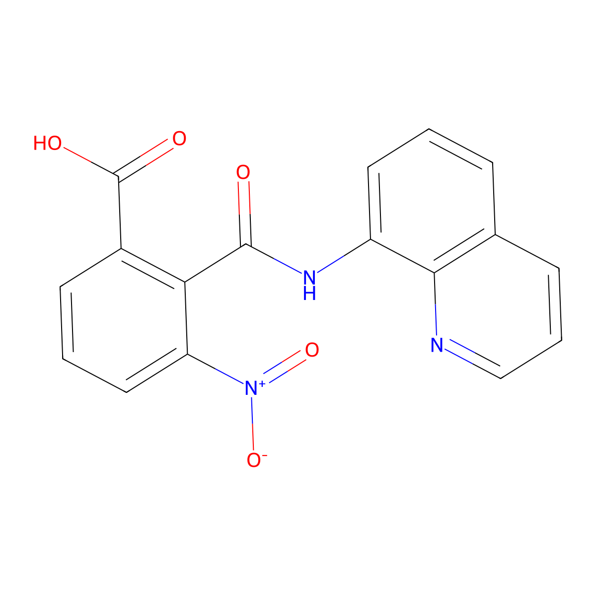 3-Nitro-2-[(quinolin-8-yl)carbamoyl]benzoic acid molecular structure, CAS 2742052-69-1