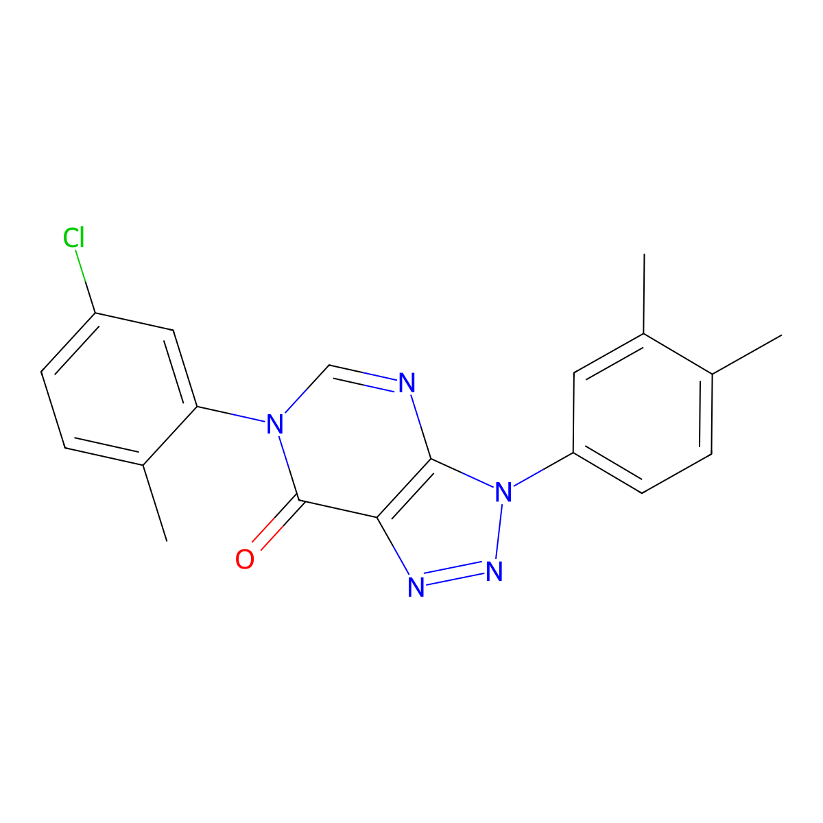 6-(5-chloro-2-methylphenyl)-3-(3,4-dimethylphenyl)-3H,6H,7H-[1,2,3]triazolo[4,5-d]pyrimidin-7-one molecular structure, CAS 2742052-73-7