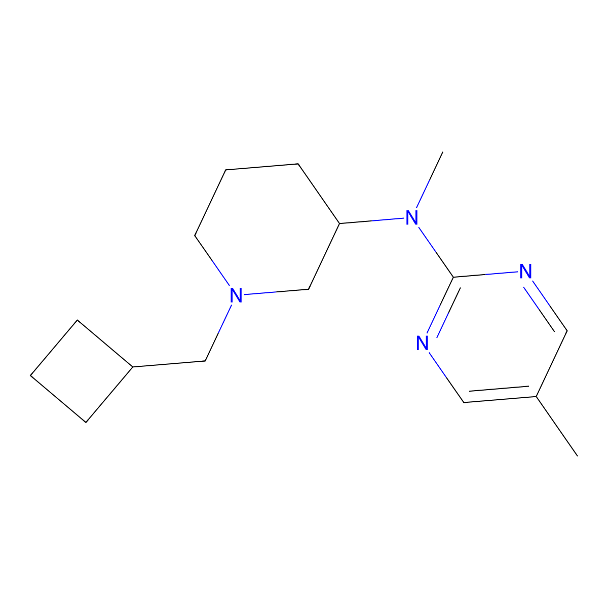 N-[1-(cyclobutylmethyl)piperidin-3-yl]-N,5-dimethylpyrimidin-2-amine molecular structure, CAS 2742052-81-7