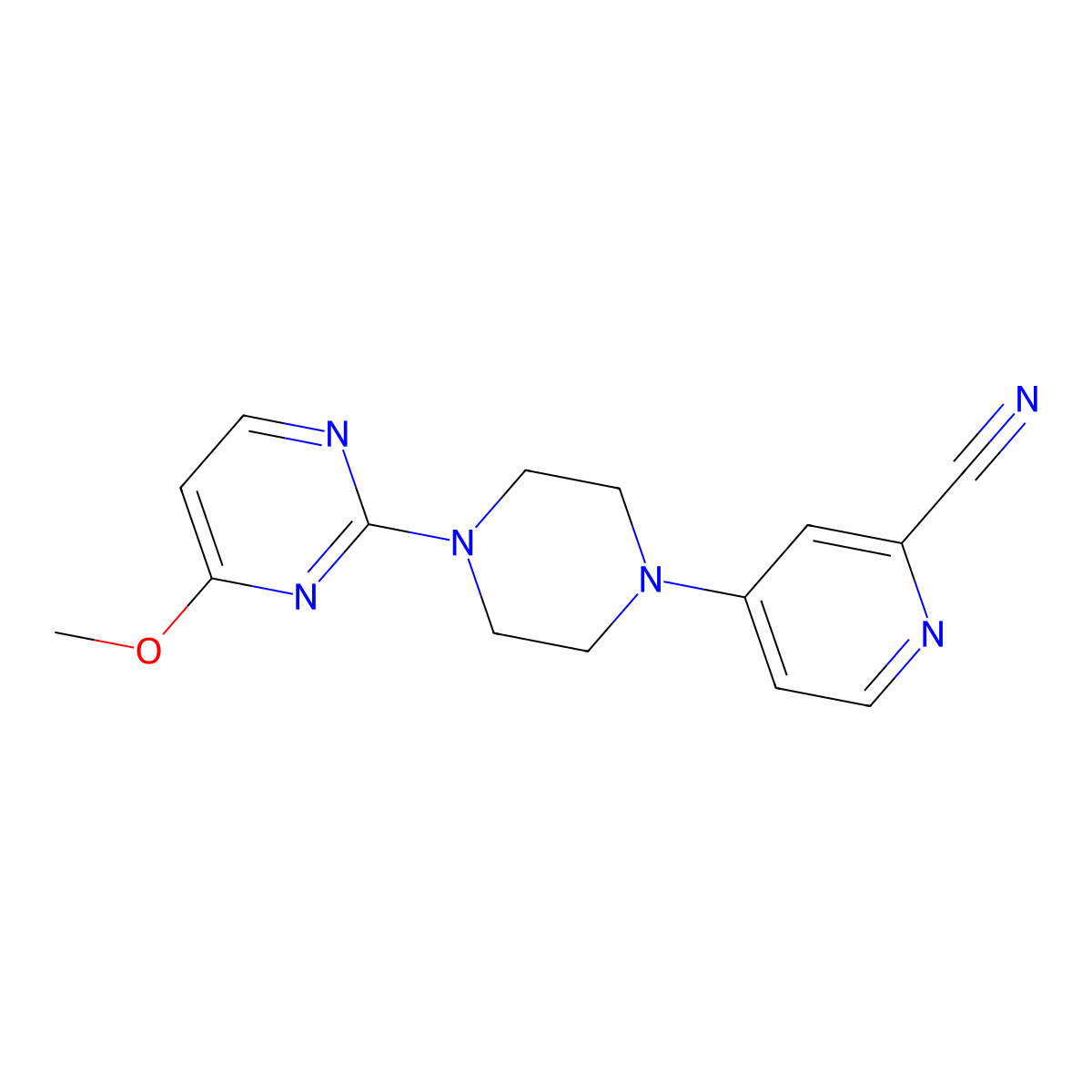4-[4-(4-Methoxypyrimidin-2-yl)piperazin-1-yl]pyridine-2-carbonitrile molecular structure, CAS 2742052-88-4