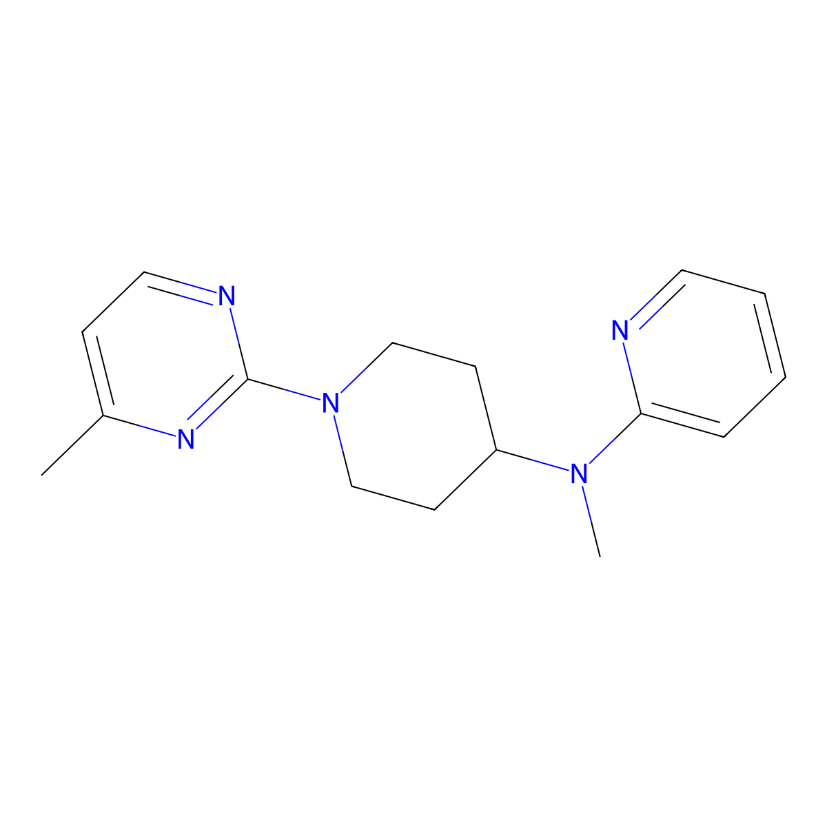 N-methyl-N-[1-(4-methylpyrimidin-2-yl)piperidin-4-yl]pyridin-2-amine molecular structure, CAS 2742052-99-7
