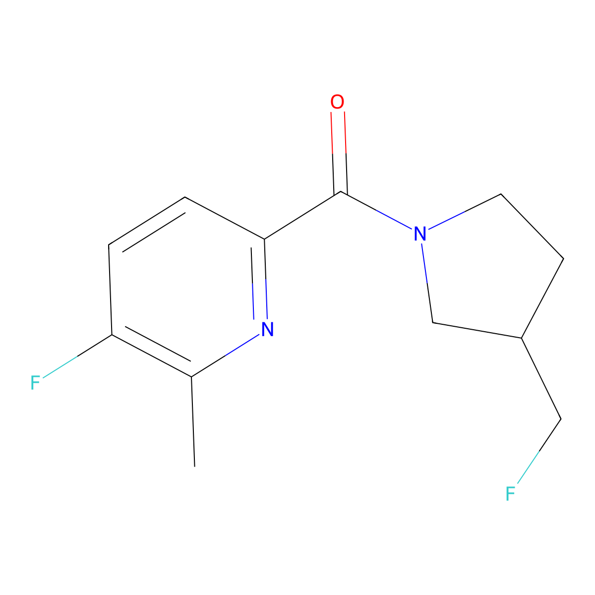 3-Fluoro-6-[3-(fluoromethyl)pyrrolidine-1-carbonyl]-2-methylpyridine molecular structure, CAS 2742053-04-7