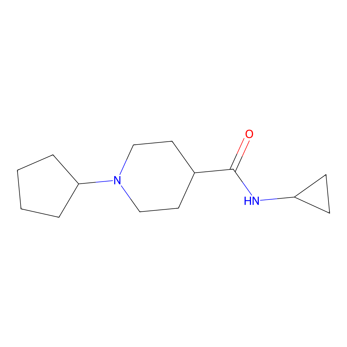 1-cyclopentyl-N-cyclopropylpiperidine-4-carboxamide molecular structure, CAS 2742053-05-8
