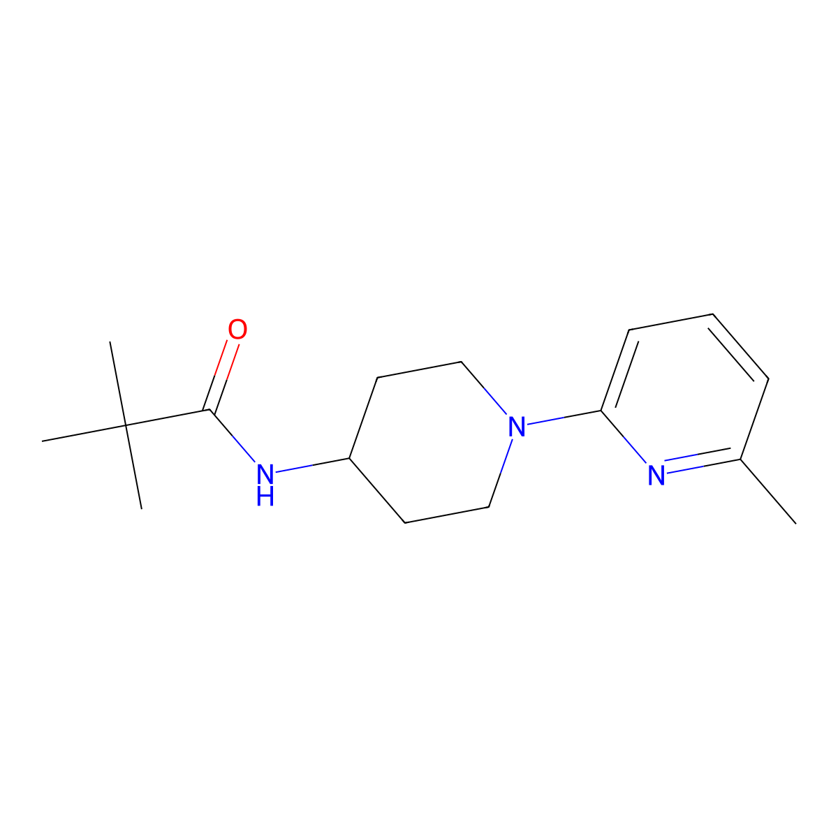 2,2-dimethyl-N-[1-(6-methylpyridin-2-yl)piperidin-4-yl]propanamide molecular structure, CAS 2742053-06-9