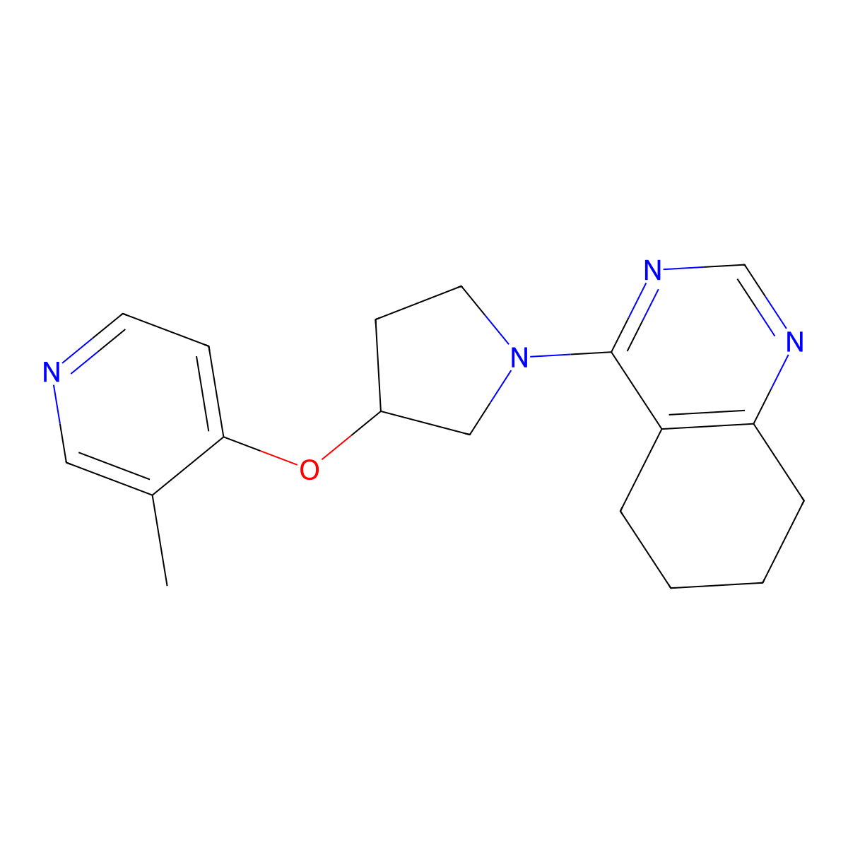 4-{3-[(3-Methylpyridin-4-yl)oxy]pyrrolidin-1-yl}-5,6,7,8-tetrahydroquinazoline molecular structure, CAS 2742053-23-0
