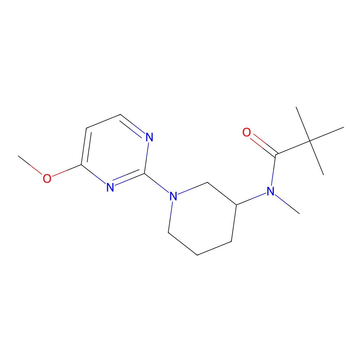 N-[1-(4-methoxypyrimidin-2-yl)piperidin-3-yl]-N,2,2-trimethylpropanamide molecular structure, CAS 2742053-30-9