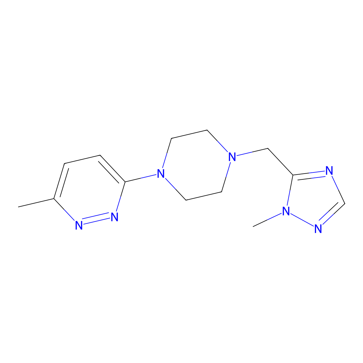 3-methyl-6-{4-[(1-methyl-1H-1,2,4-triazol-5-yl)methyl]piperazin-1-yl}pyridazine molecular structure, CAS 2742053-48-9