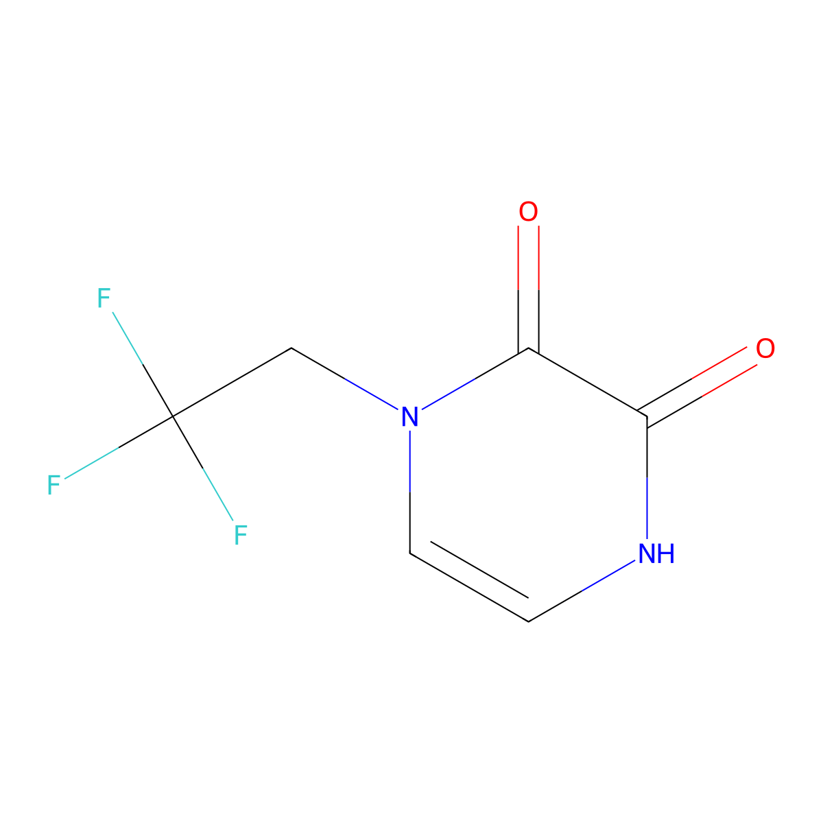 1-(2,2,2-Trifluoroethyl)-1,2,3,4-tetrahydropyrazine-2,3-dione molecular structure, CAS 2742053-49-0