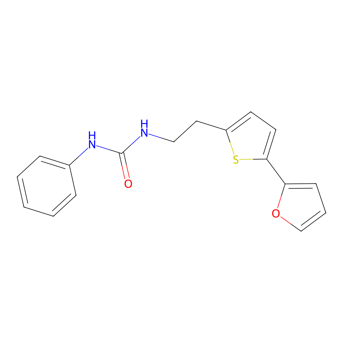3-{2-[5-(Furan-2-yl)thiophen-2-yl]ethyl}-1-phenylurea molecular structure, CAS 2742053-55-8