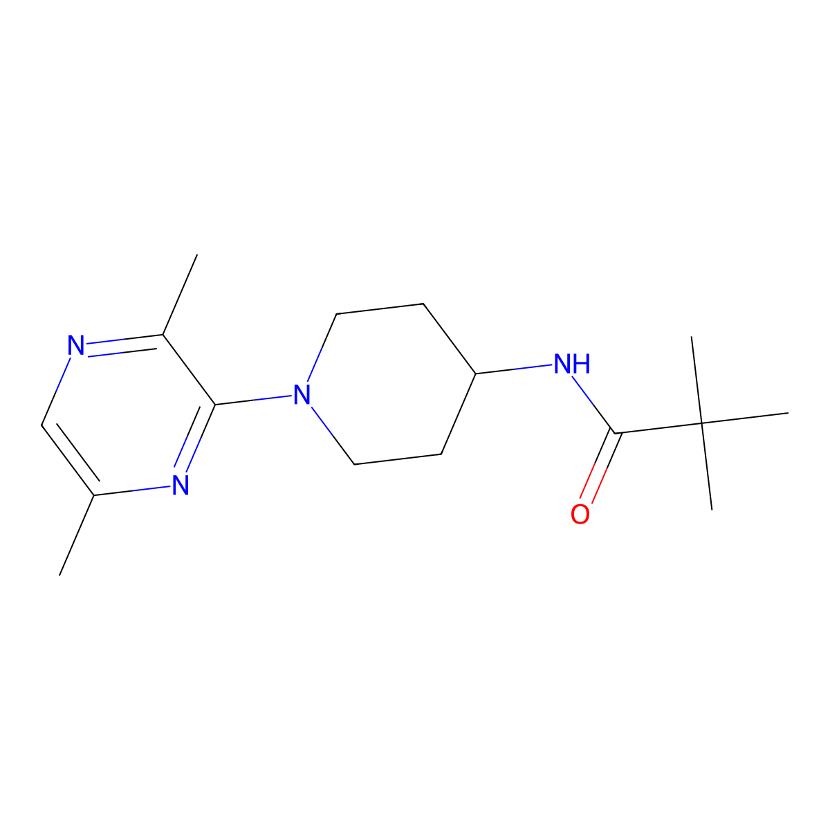 N-[1-(3,6-dimethylpyrazin-2-yl)piperidin-4-yl]-2,2-dimethylpropanamide molecular structure, CAS 2742053-58-1