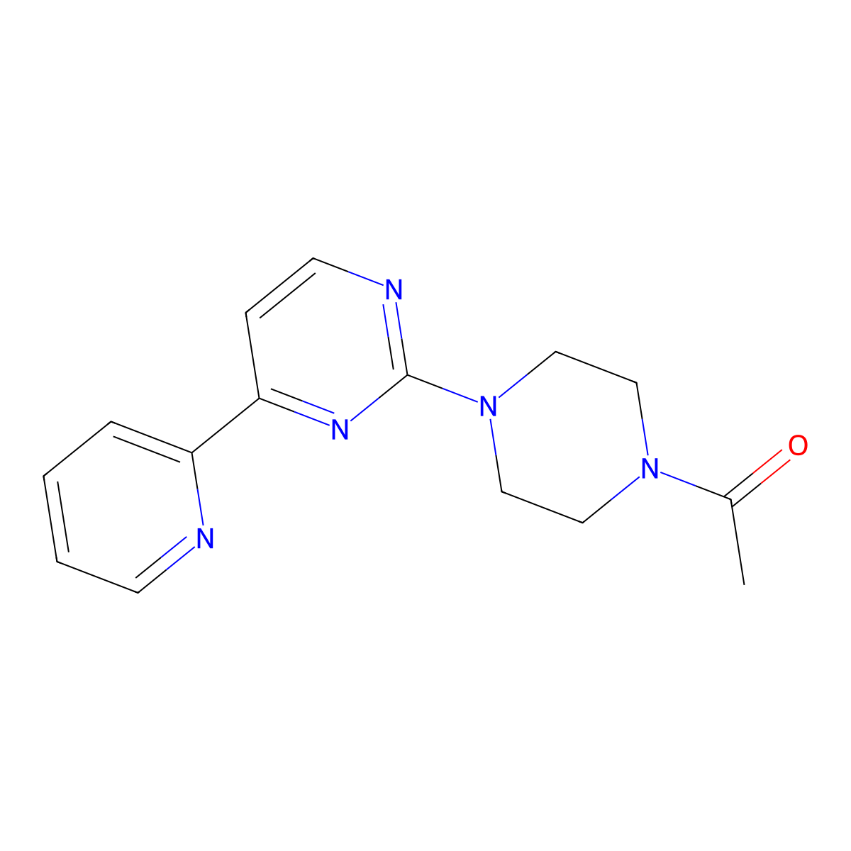1-{4-[4-(Pyridin-2-yl)pyrimidin-2-yl]piperazin-1-yl}ethan-1-one molecular structure, CAS 2742053-59-2