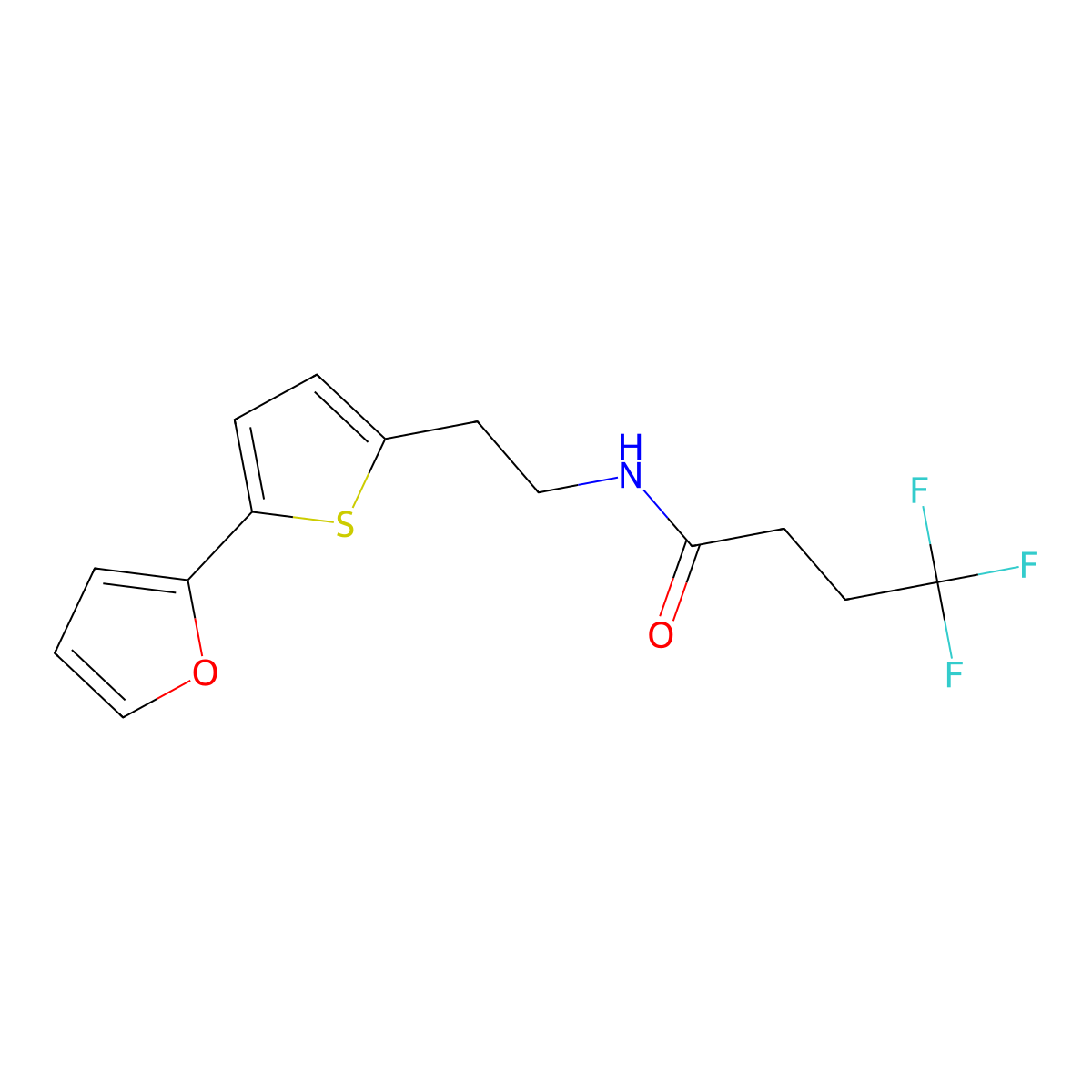 4,4,4-trifluoro-N-{2-[5-(furan-2-yl)thiophen-2-yl]ethyl}butanamide molecular structure, CAS 2742053-61-6
