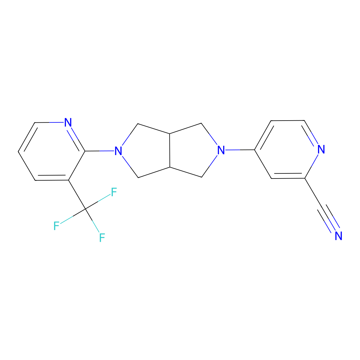 4-{5-[3-(Trifluoromethyl)pyridin-2-yl]-octahydropyrrolo[3,4-c]pyrrol-2-yl}pyridine-2-carbonitrile molecular structure, CAS 2742053-63-8