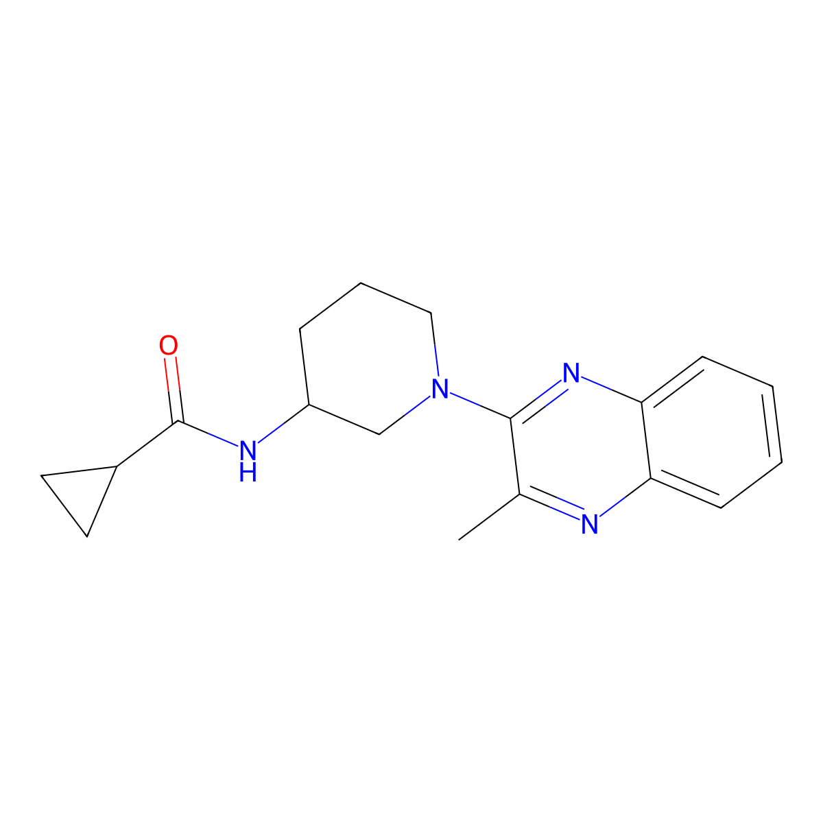 N-[1-(3-methylquinoxalin-2-yl)piperidin-3-yl]cyclopropanecarboxamide molecular structure, CAS 2742053-66-1