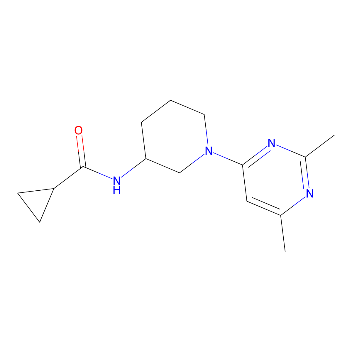 N-[1-(2,6-dimethylpyrimidin-4-yl)piperidin-3-yl]cyclopropanecarboxamide molecular structure, CAS 2742053-72-9