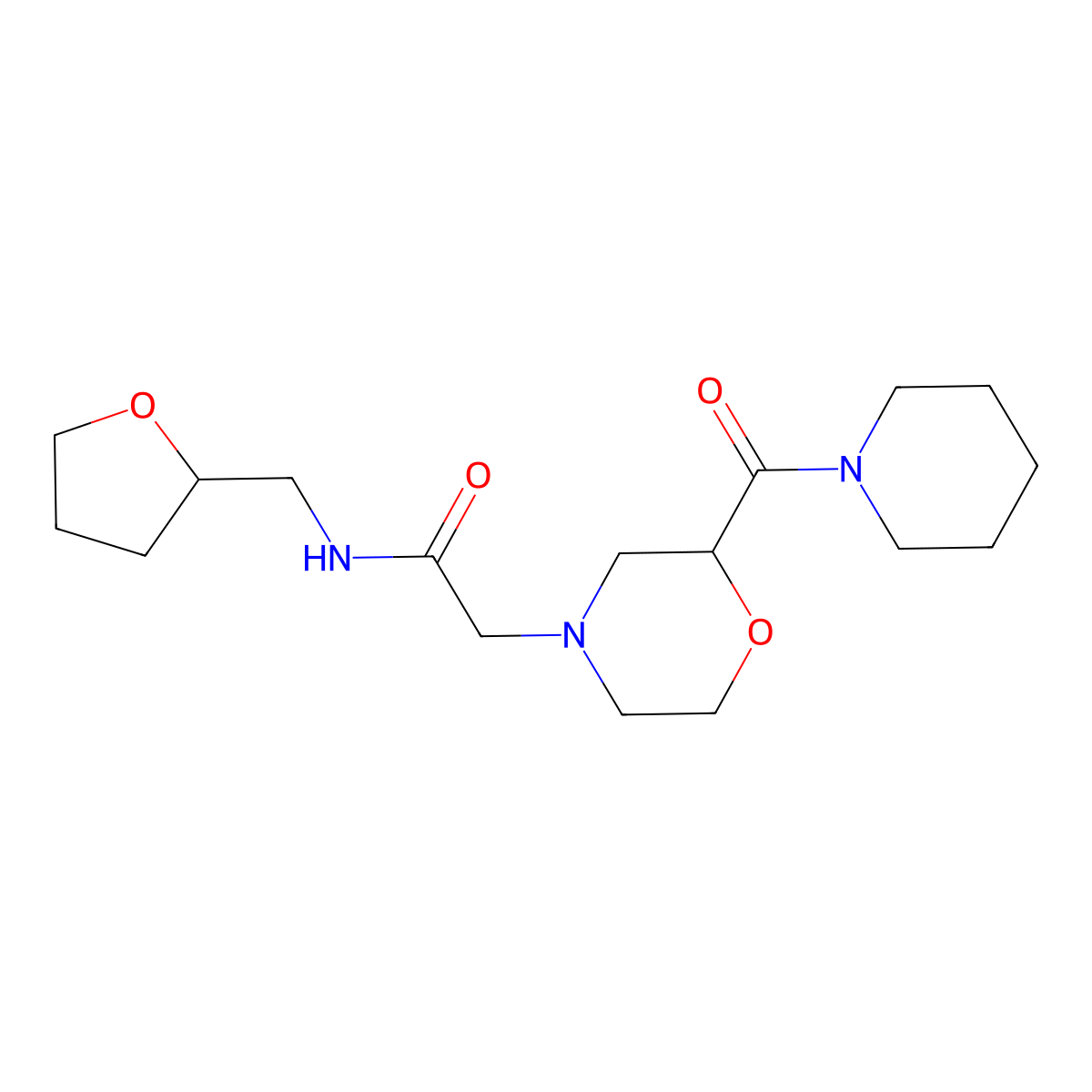 N-[(oxolan-2-yl)methyl]-2-[2-(piperidine-1-carbonyl)morpholin-4-yl]acetamide molecular structure, CAS 2742053-79-6