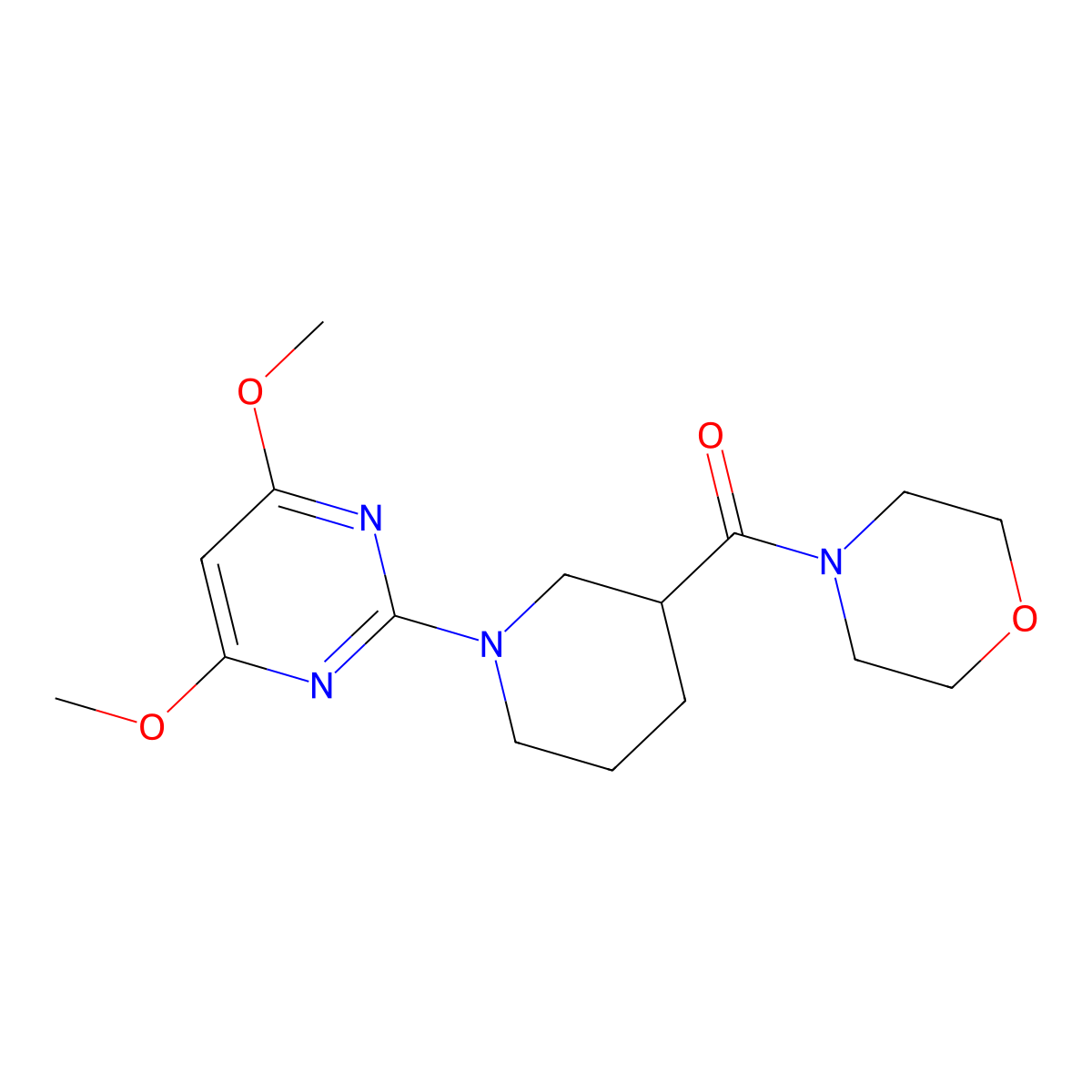 4-[1-(4,6-Dimethoxypyrimidin-2-yl)piperidine-3-carbonyl]morpholine molecular structure, CAS 2742053-94-5
