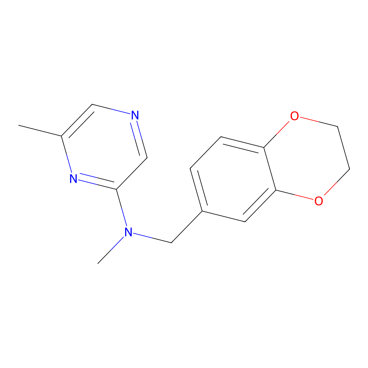 N-[(2,3-dihydro-1,4-benzodioxin-6-yl)methyl]-N,6-dimethylpyrazin-2-amine molecular structure, CAS 2742053-95-6