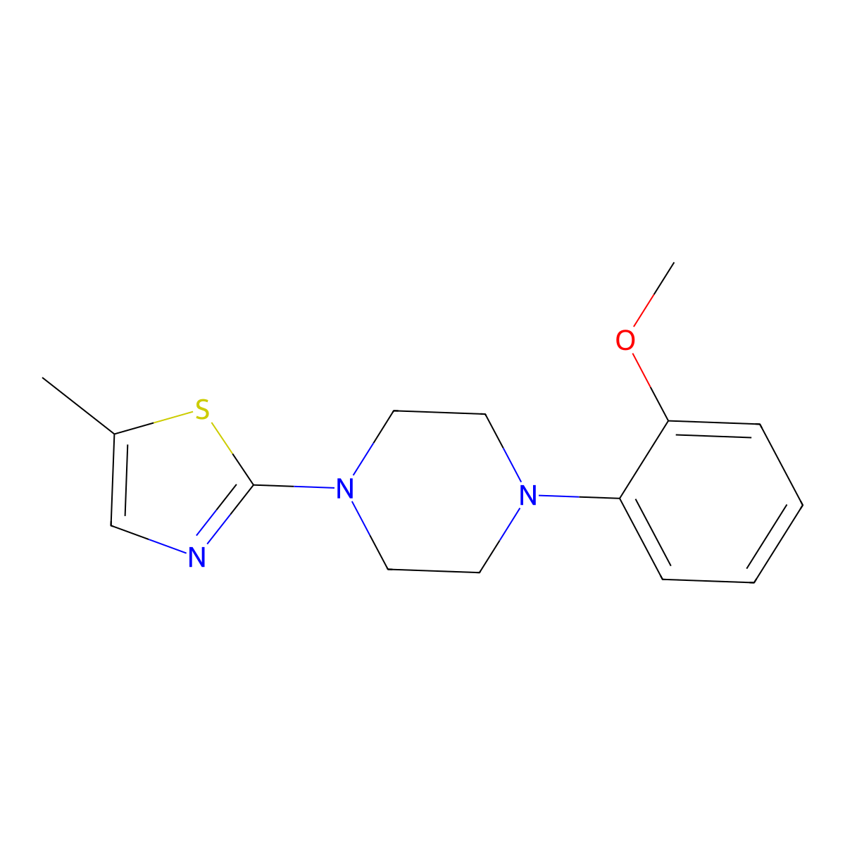 1-(2-Methoxyphenyl)-4-(5-methyl-1,3-thiazol-2-yl)piperazine molecular structure, CAS 2742054-08-4