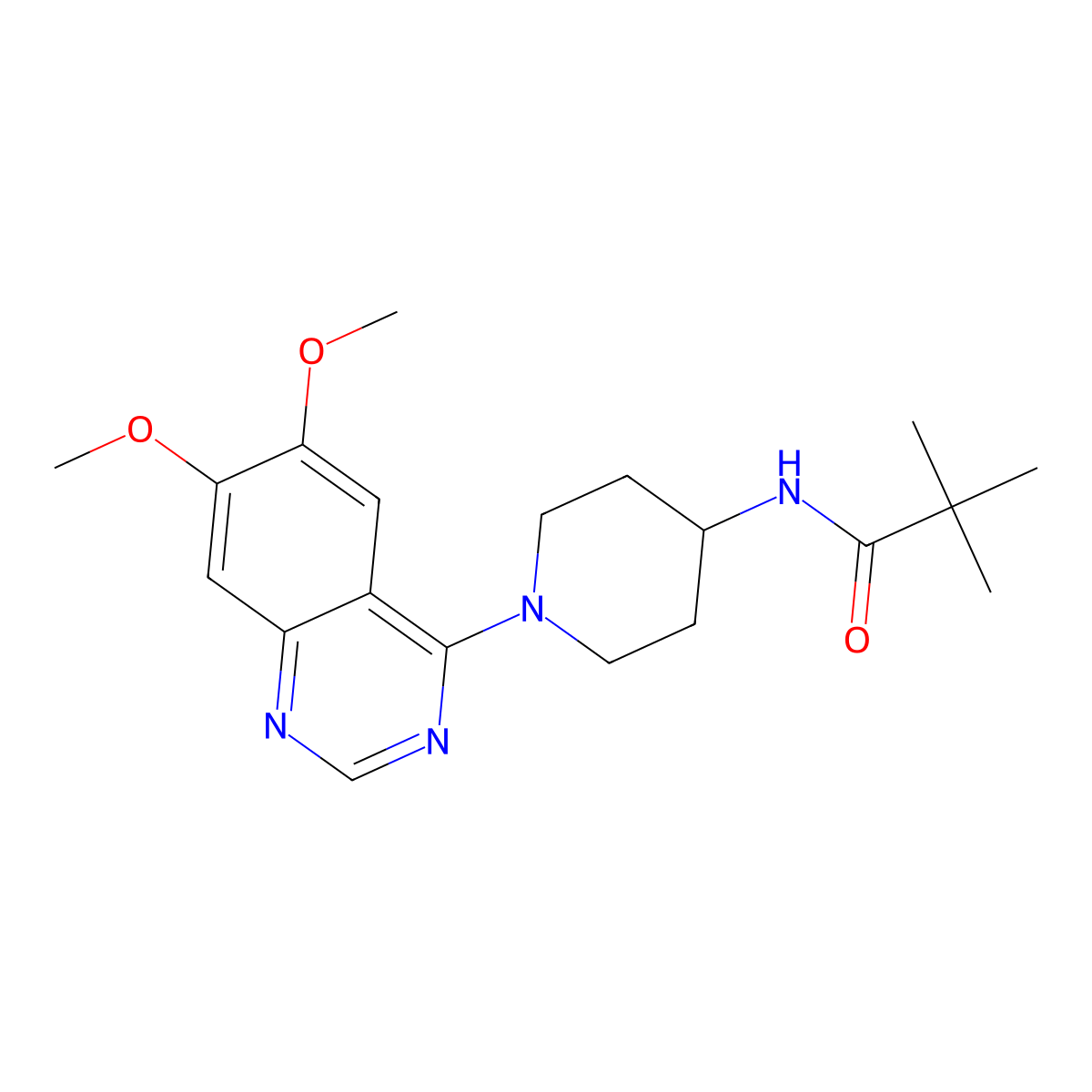 N-[1-(6,7-dimethoxyquinazolin-4-yl)piperidin-4-yl]-2,2-dimethylpropanamide molecular structure, CAS 2742054-16-4