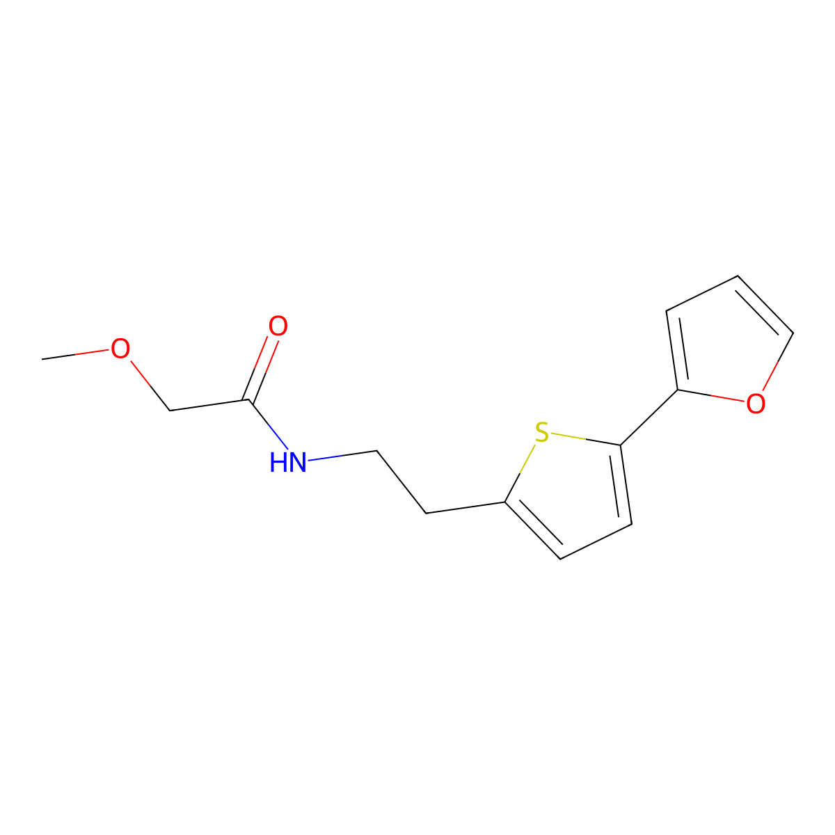 N-{2-[5-(furan-2-yl)thiophen-2-yl]ethyl}-2-methoxyacetamide molecular structure, CAS 2742054-21-1