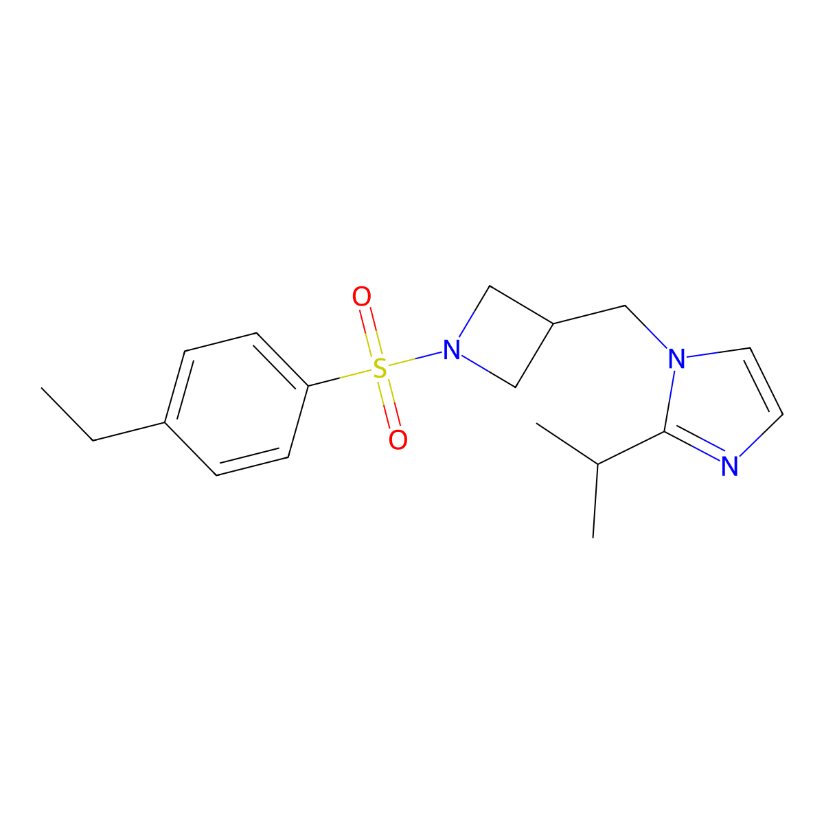 1-{[1-(4-ethylbenzenesulfonyl)azetidin-3-yl]methyl}-2-(propan-2-yl)-1H-imidazole molecular structure, CAS 2742054-29-9