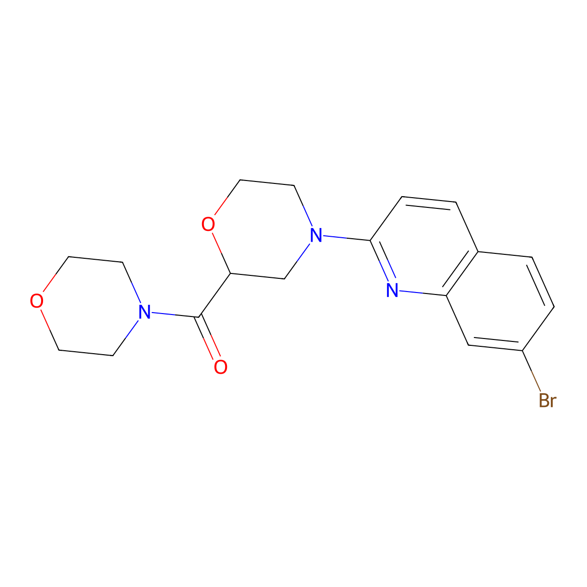 7-Bromo-2-[2-(morpholine-4-carbonyl)morpholin-4-yl]quinoline molecular structure, CAS 2742054-34-6