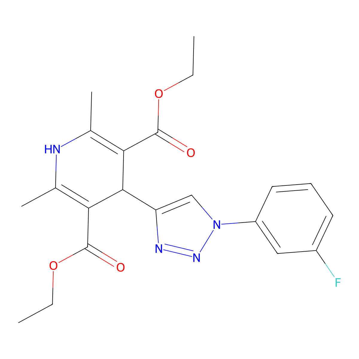 3,5-diethyl 4-[1-(3-fluorophenyl)-1H-1,2,3-triazol-4-yl]-2,6-dimethyl-1,4-dihydropyridine-3,5-dicarboxylate molecular structure, CAS 2742054-39-1