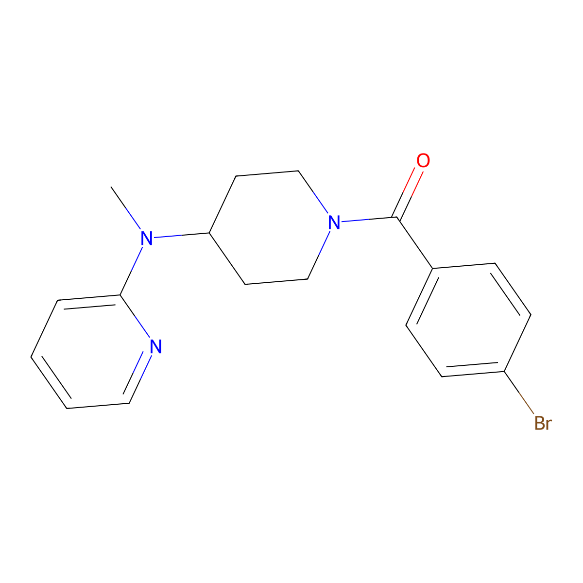N-[1-(4-bromobenzoyl)piperidin-4-yl]-N-methylpyridin-2-amine molecular structure, CAS 2742054-44-8