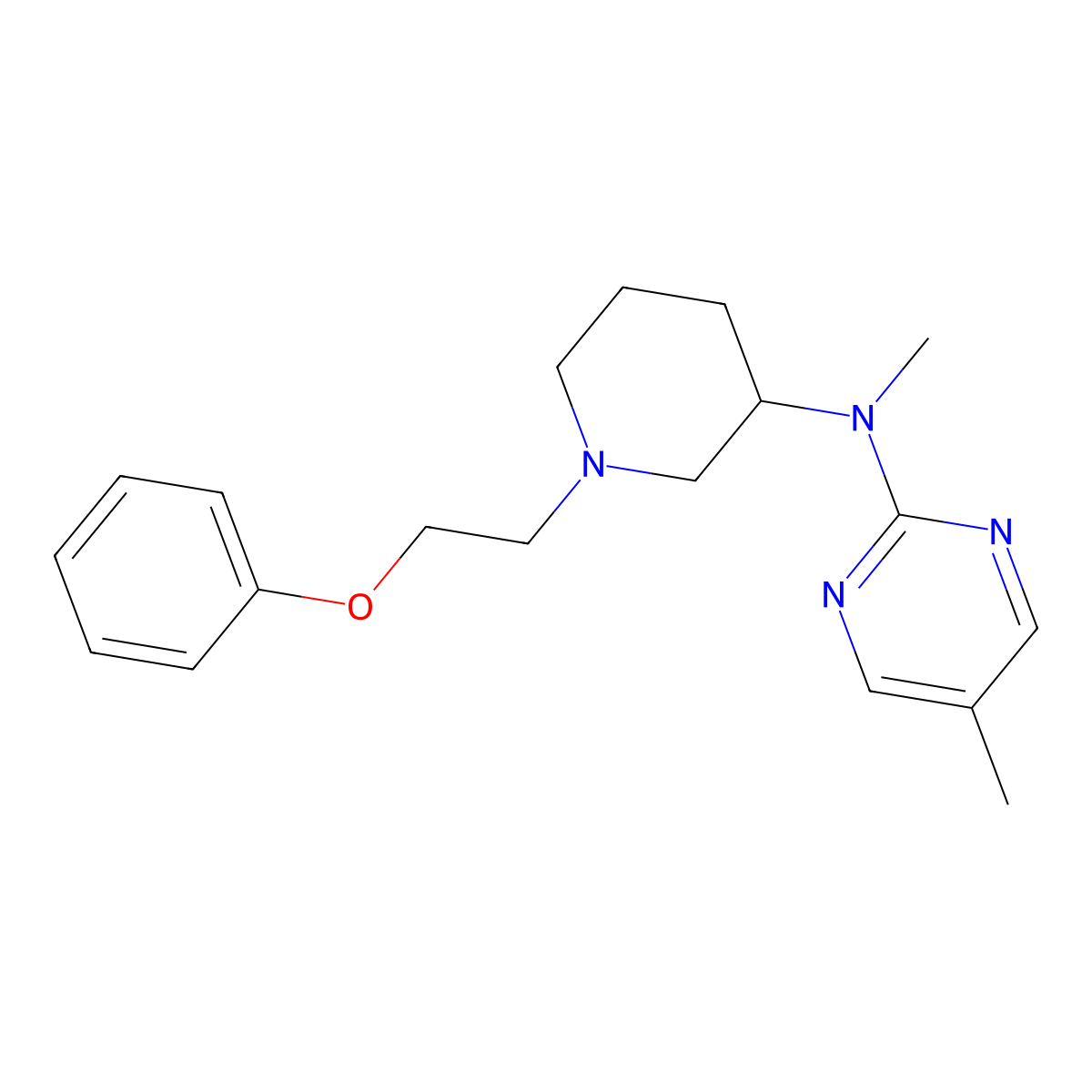 N,5-dimethyl-N-[1-(2-phenoxyethyl)piperidin-3-yl]pyrimidin-2-amine molecular structure, CAS 2742054-47-1